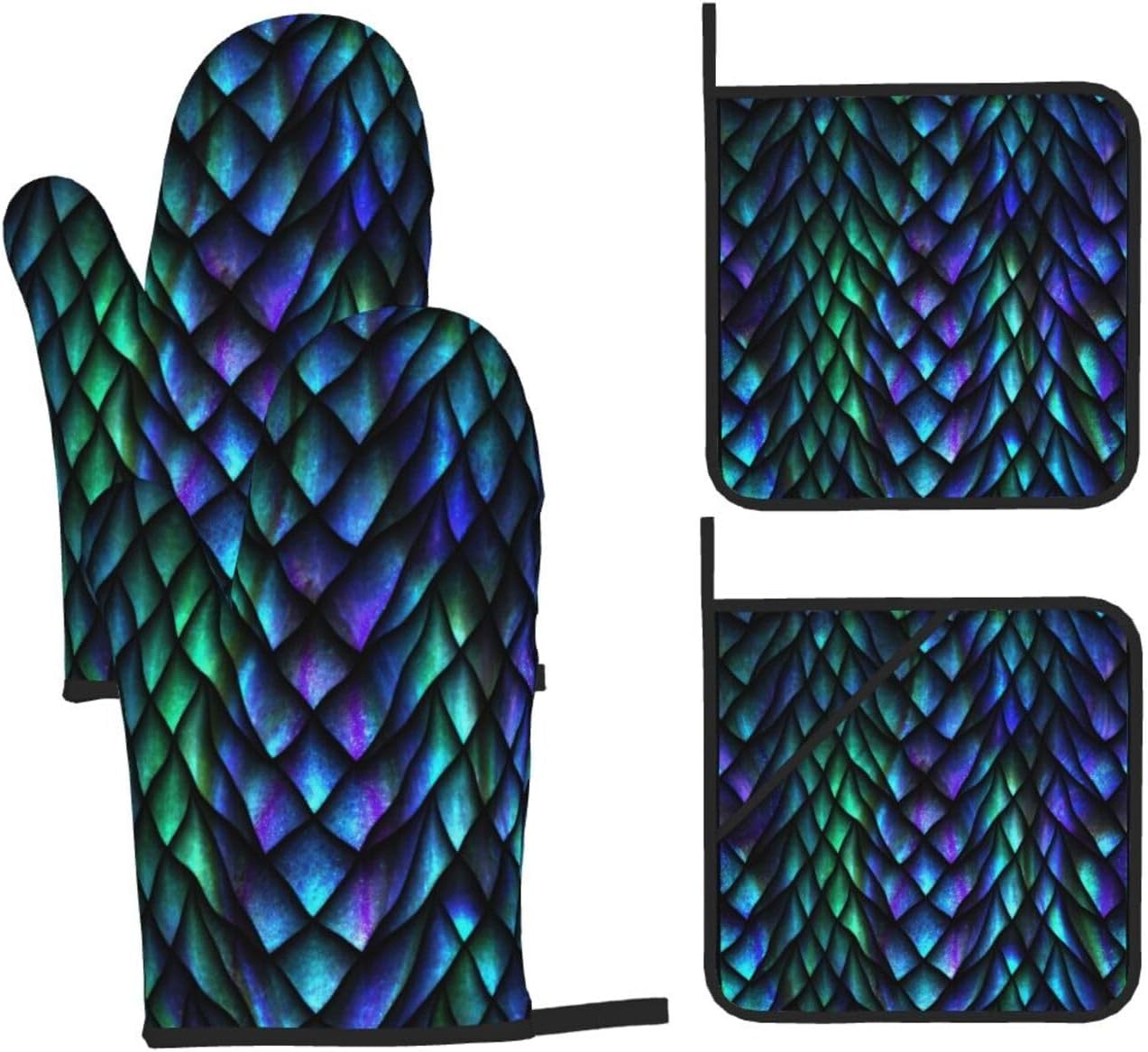 WAWOWA Oven Mitts and Potholders Set of 4