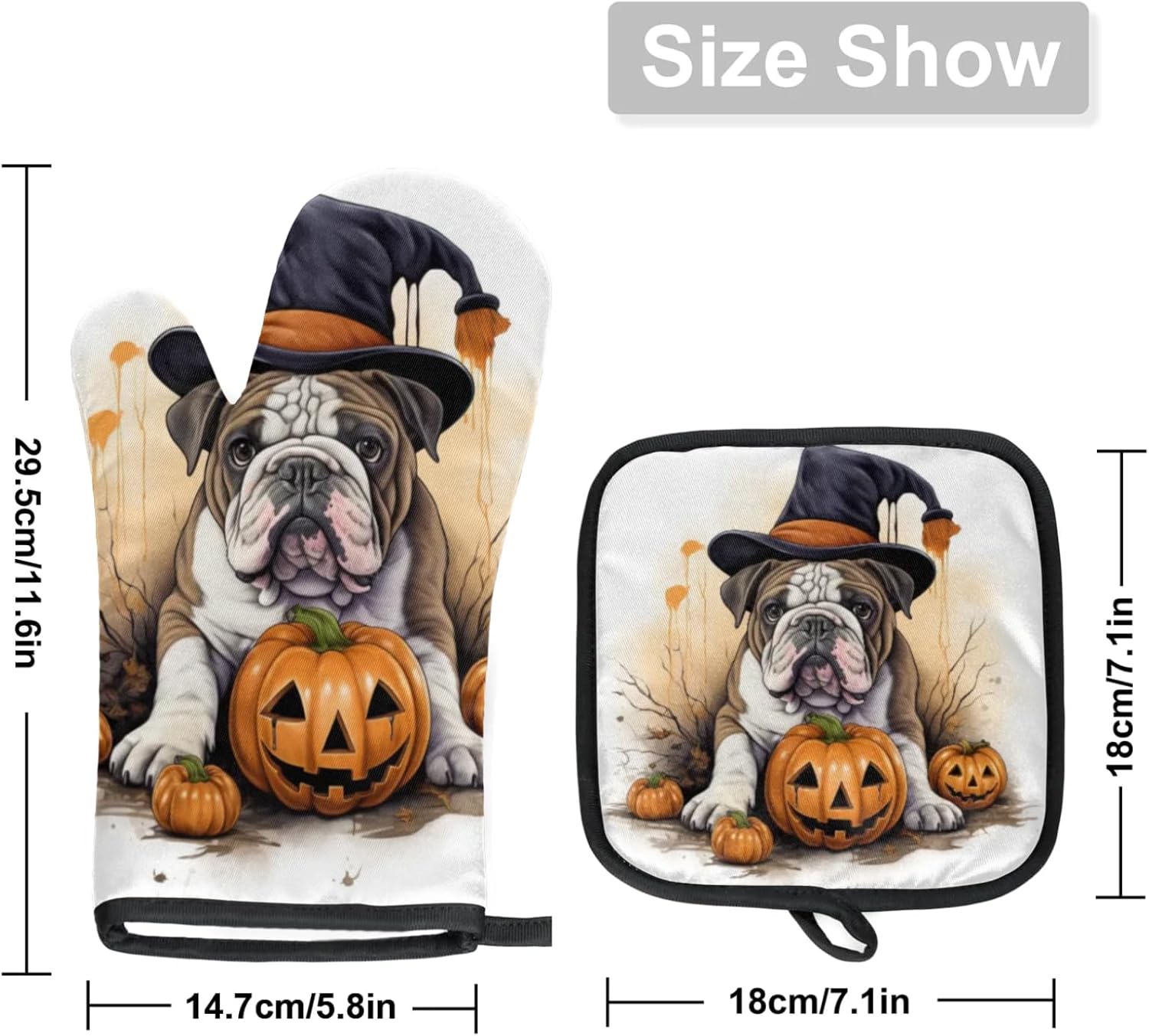 Aglebo Halloween Oven Mitts Pot Holders Set of 2 1