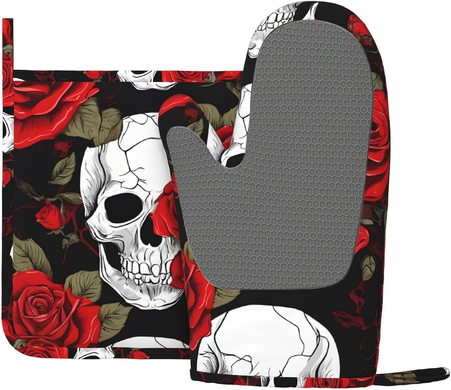 Halloween Spooky Oven Mitts Pot Holders Set