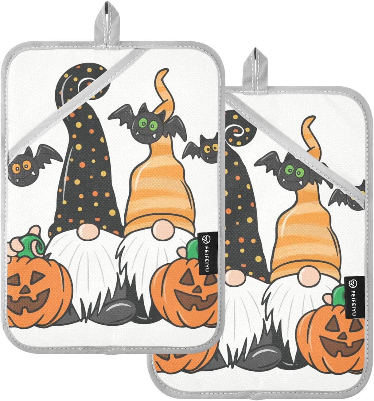 Halloween Gnome Potholders with Pockets 2 Pack