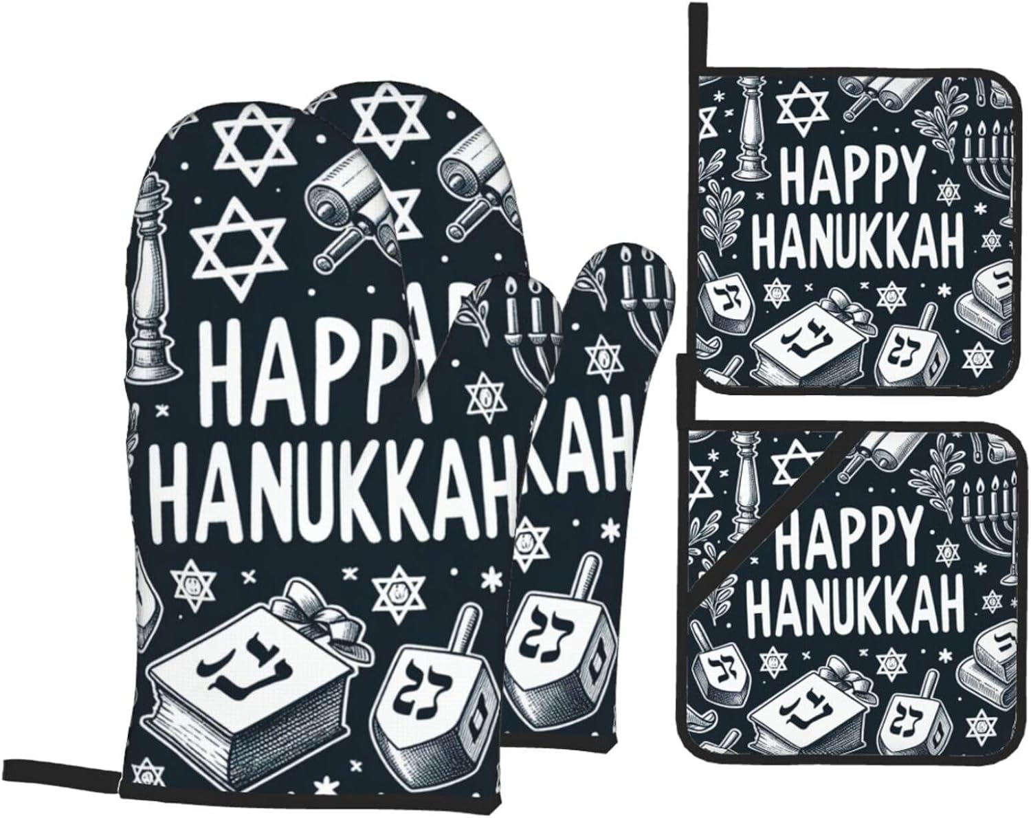 Hanukkah Delicious heat resistant oven Mitts Set
