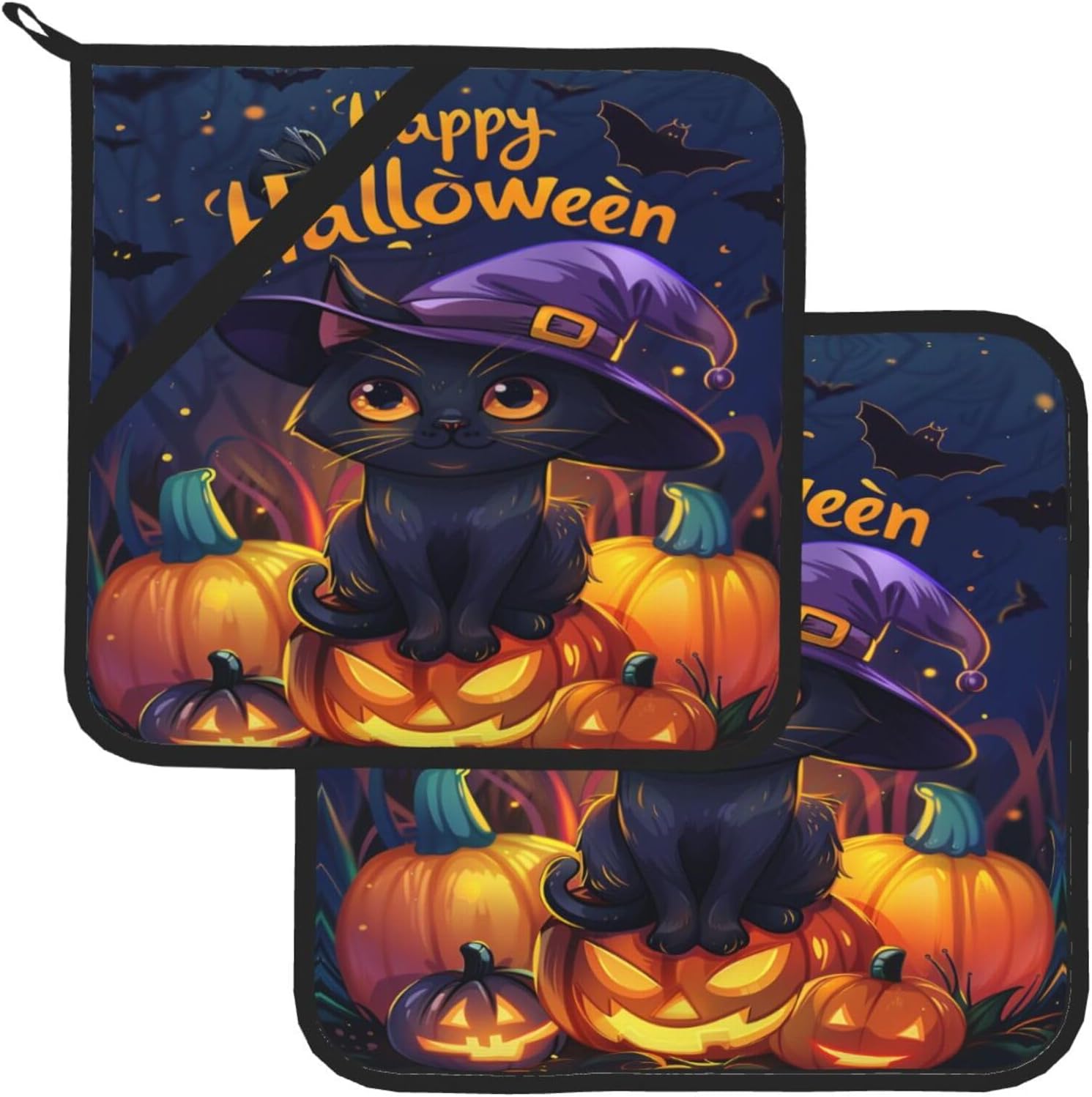 Super Spooky Halloween Cat Potholders