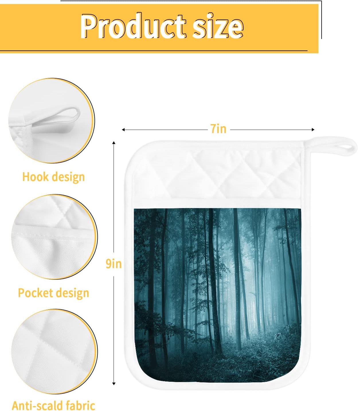 Bright Halloween Forest 5PCS Pot Holders