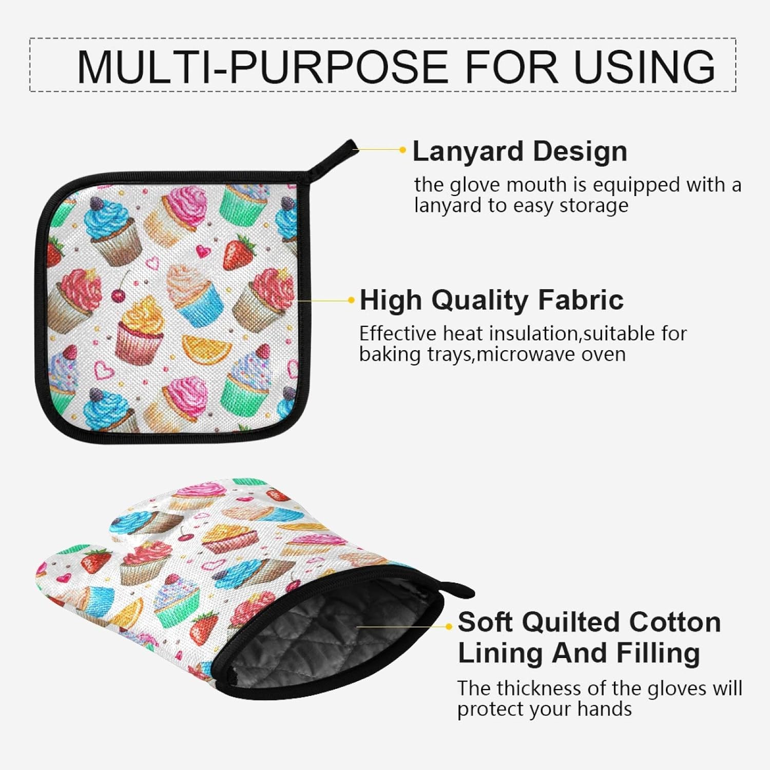 Aflyko Heat Resistant Oven Mitt Potholder Set