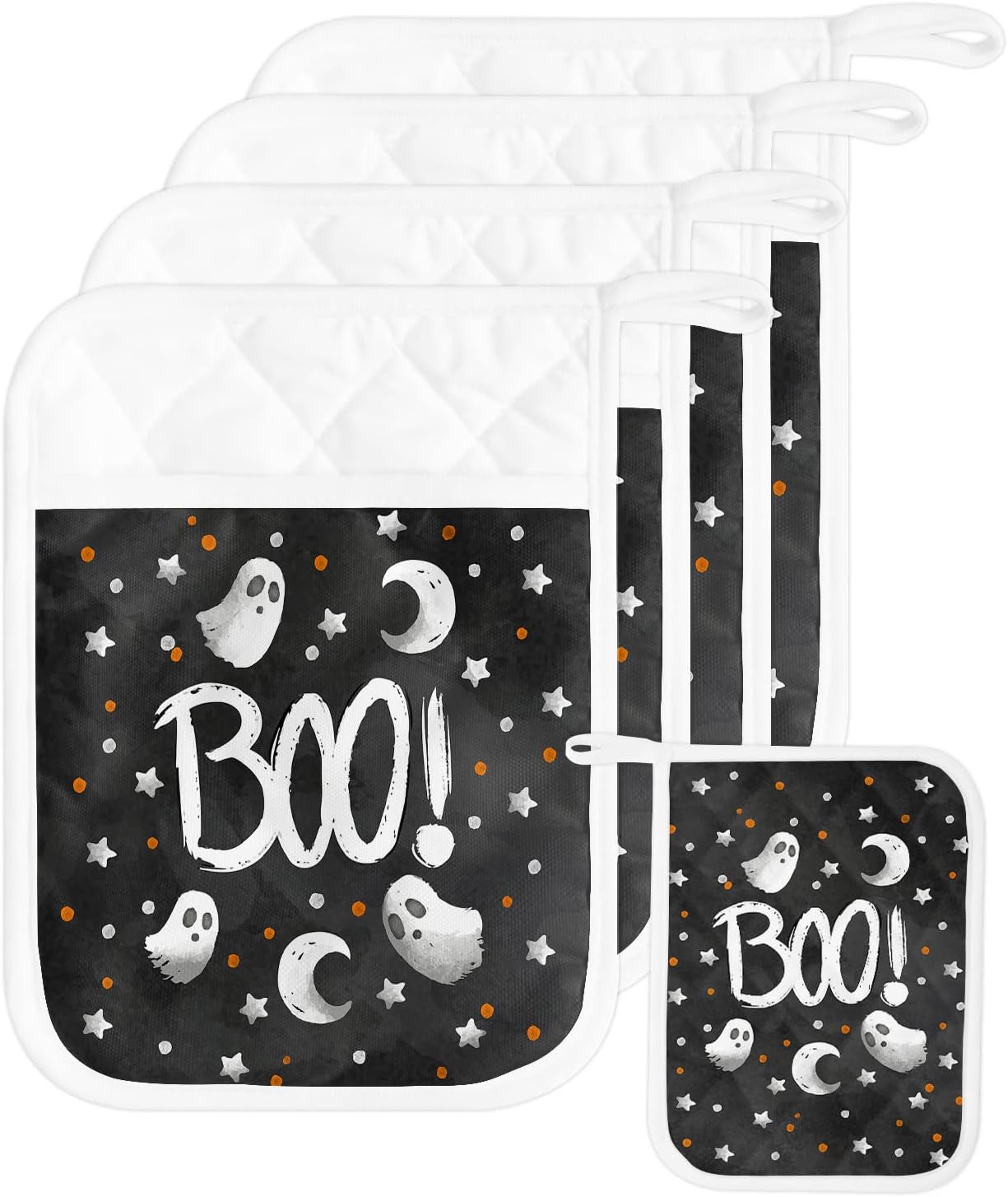 Hilarious Halloween Pot Holders Set of 5 Spooky Home Kitchen Accessories