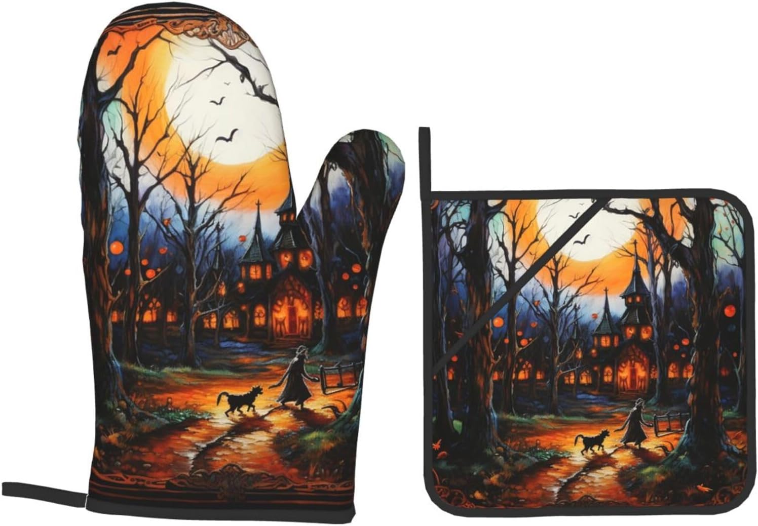 Heat-Resistant Oven Mitts Set for Baking Cooking