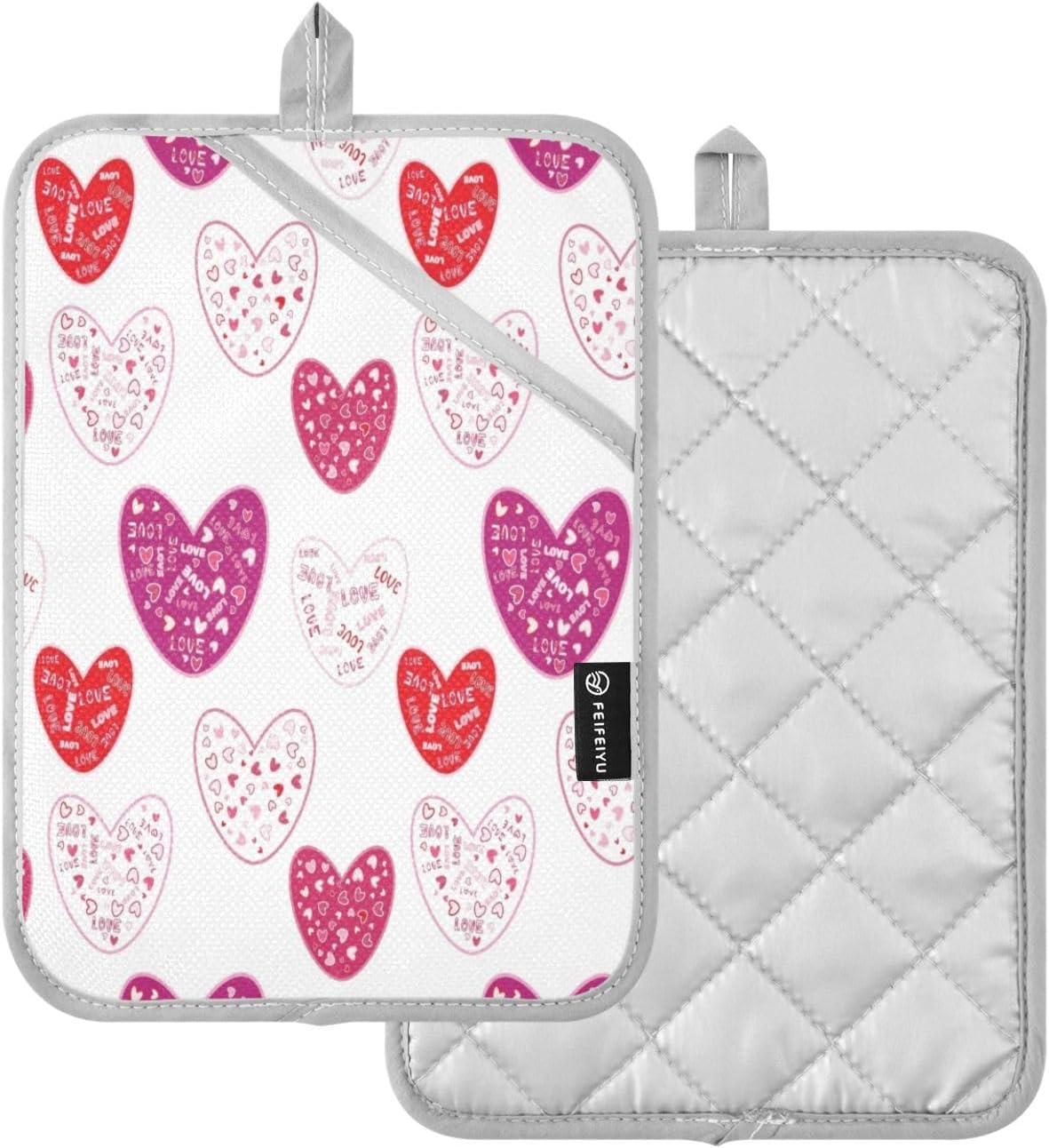 Heart Word Love 2-Pack Pot Holder Set