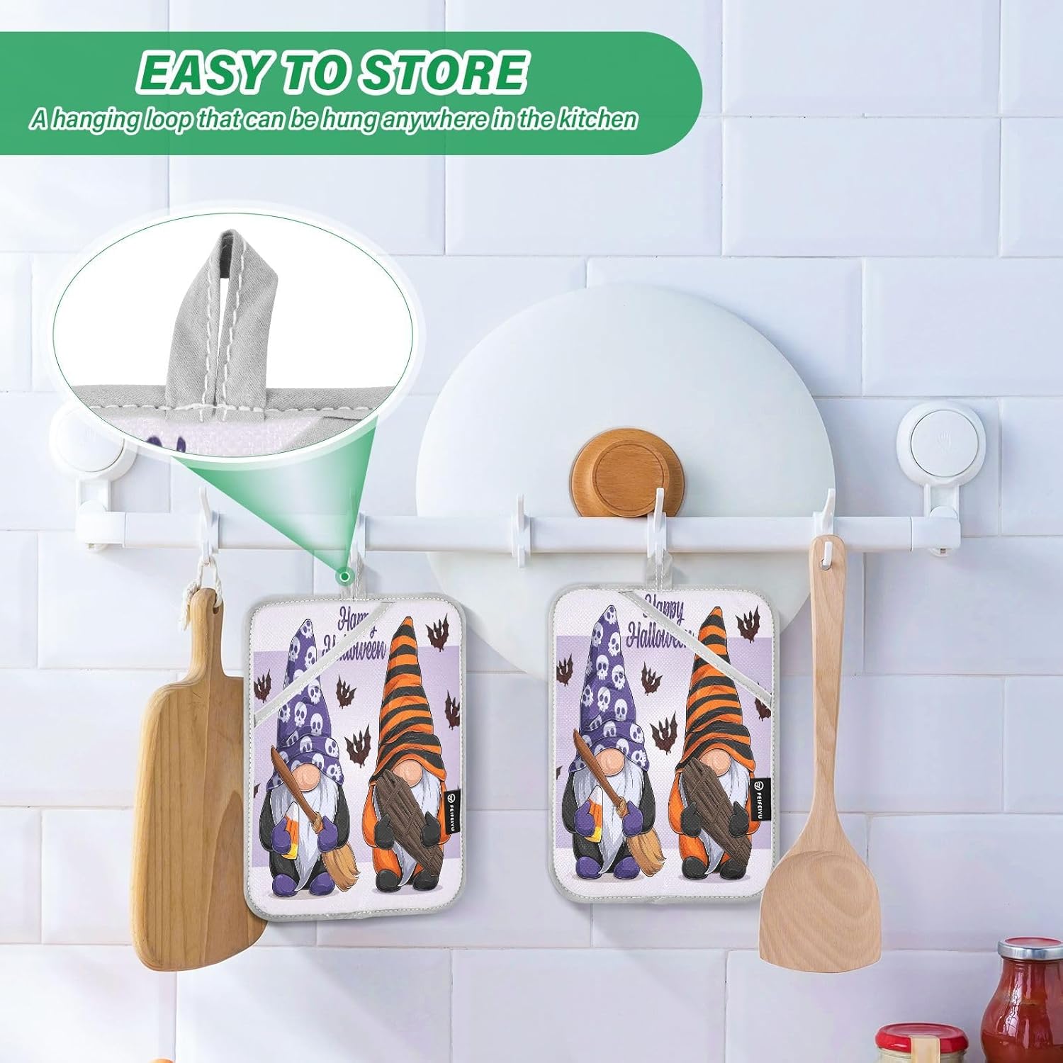Halloween Gnome 2-Pack Pothifter with Pocket Hanging Loop