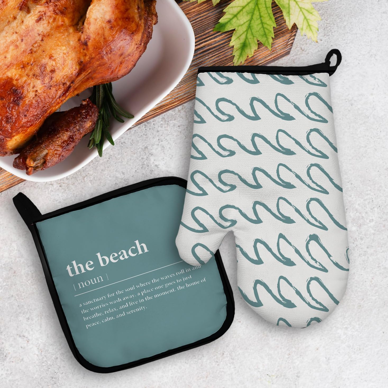 Mingnei Beach Oven Mitt Set Heat Resistant for Summer Use