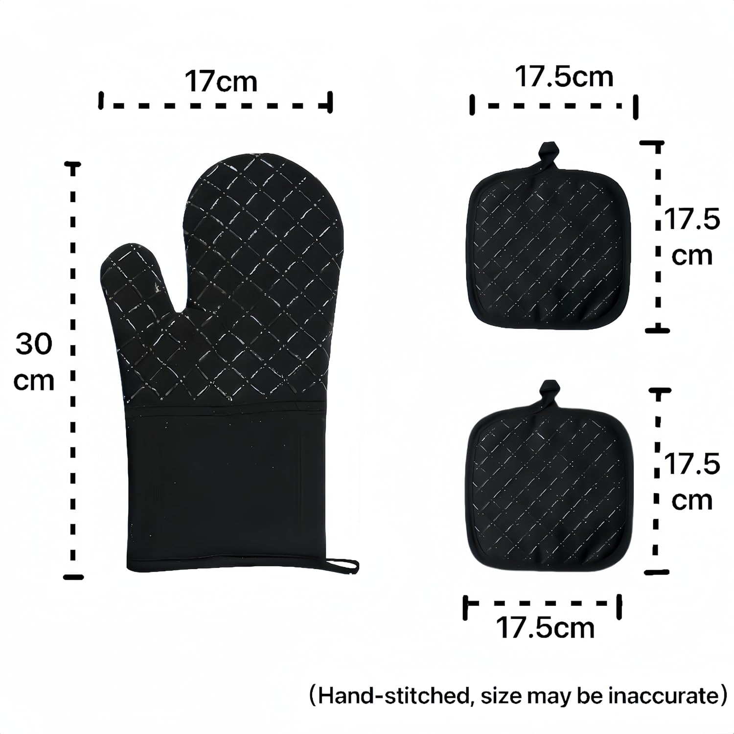 Echo Black 4-Piece Oven Mitts Pan Racks Set for Kitchen Essentials