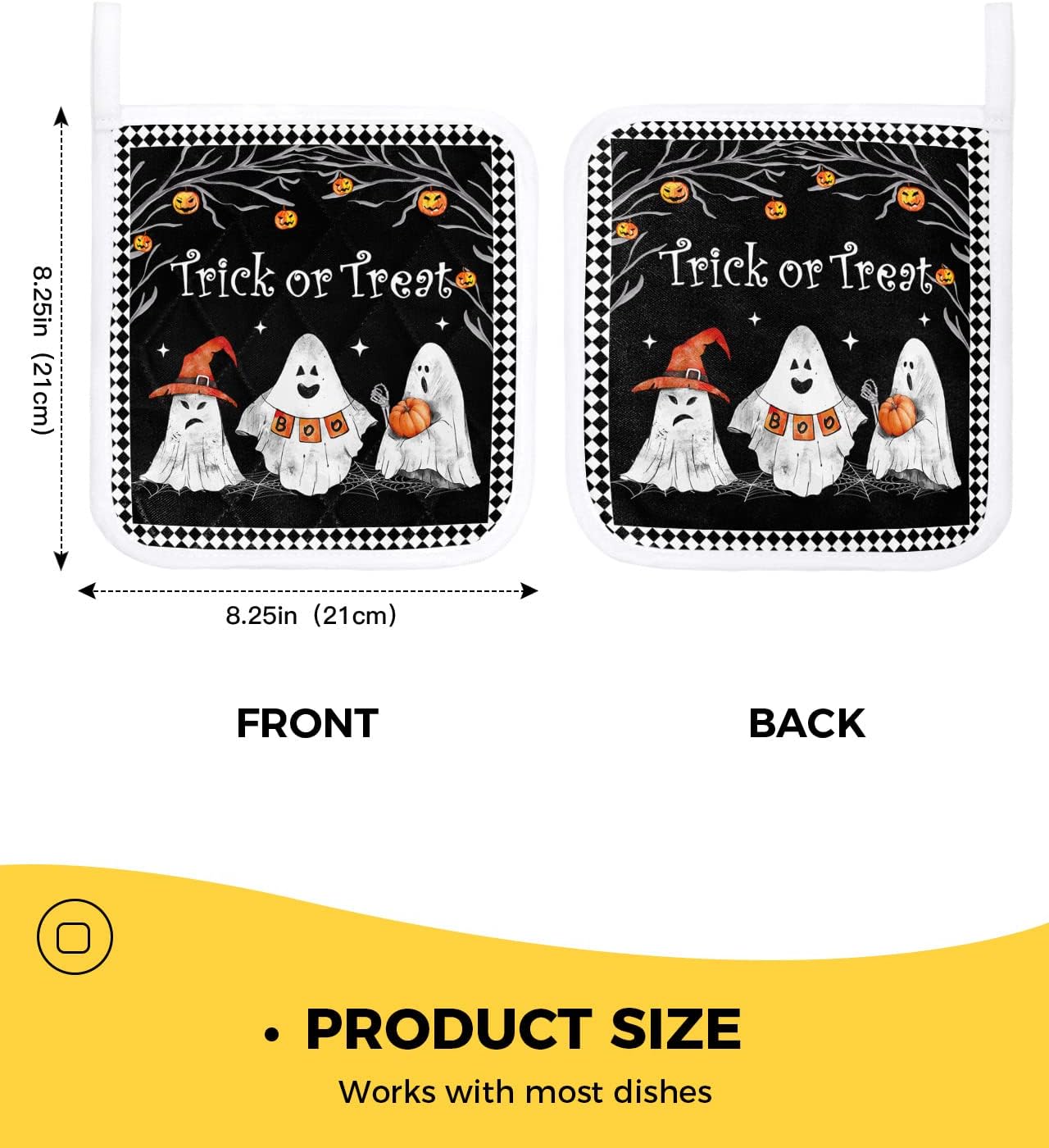 Shine-Home 2 Pack Halloween Pot Holders with Hanging Loop