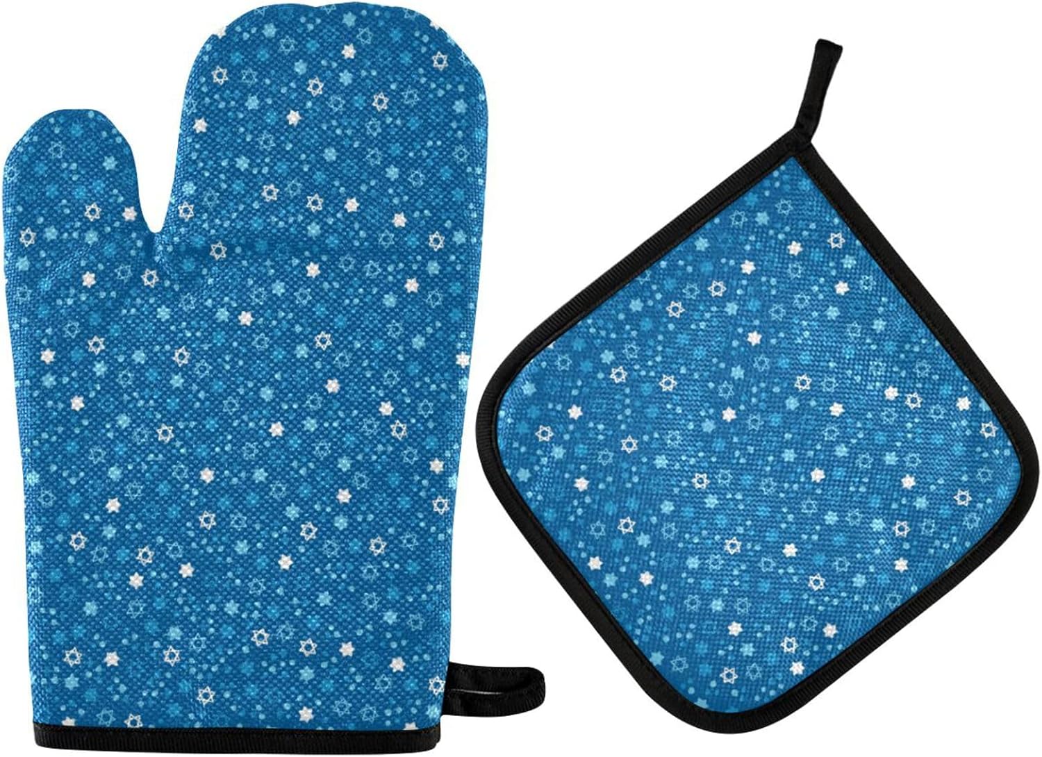 Hanukkah Stars David Oven Mitts Potholders Set