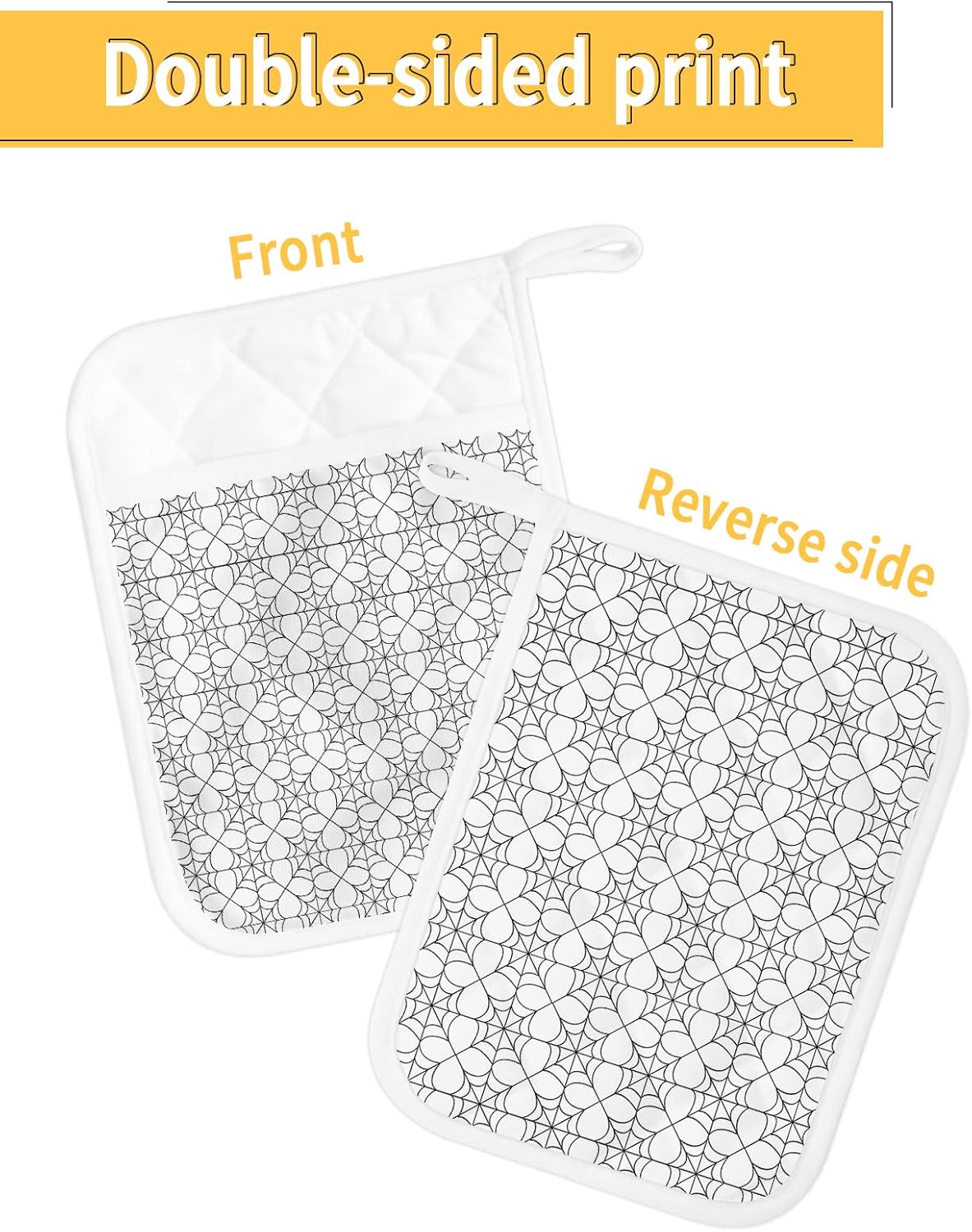 Halloween Geometric Check Pot Holders Set of 5