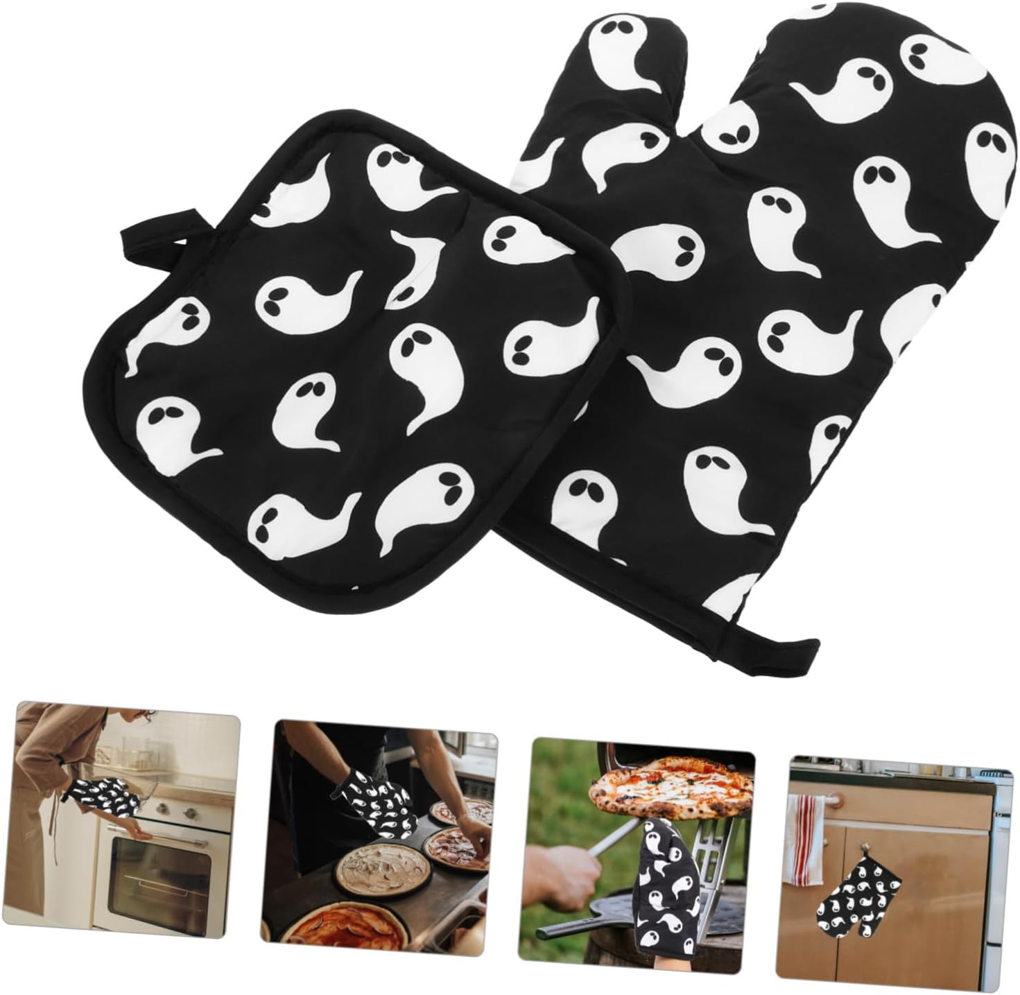 Cabilock Safe Hands Halloween Oven Glove Set