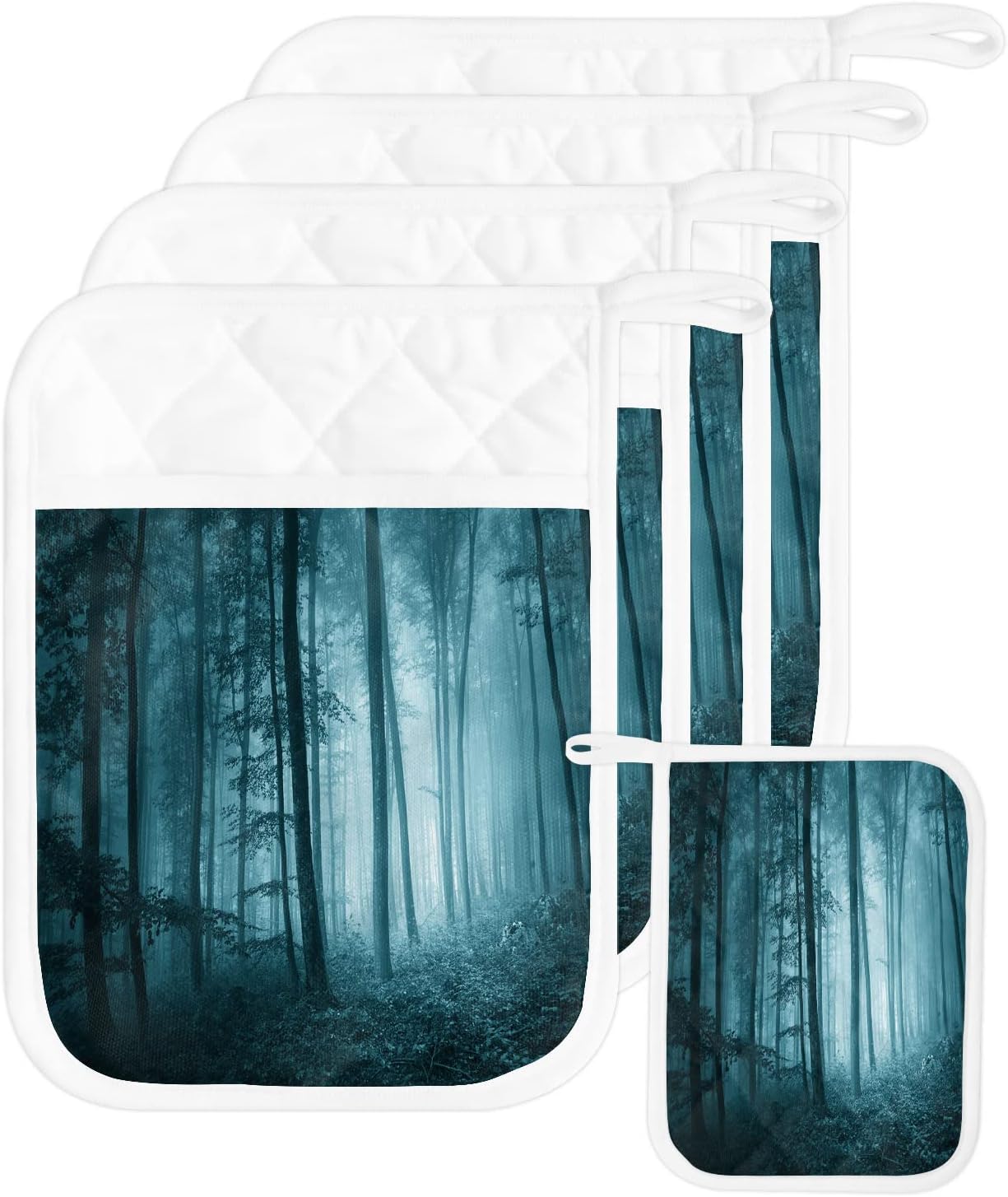 Bright Halloween Forest 5PCS Pot Holders