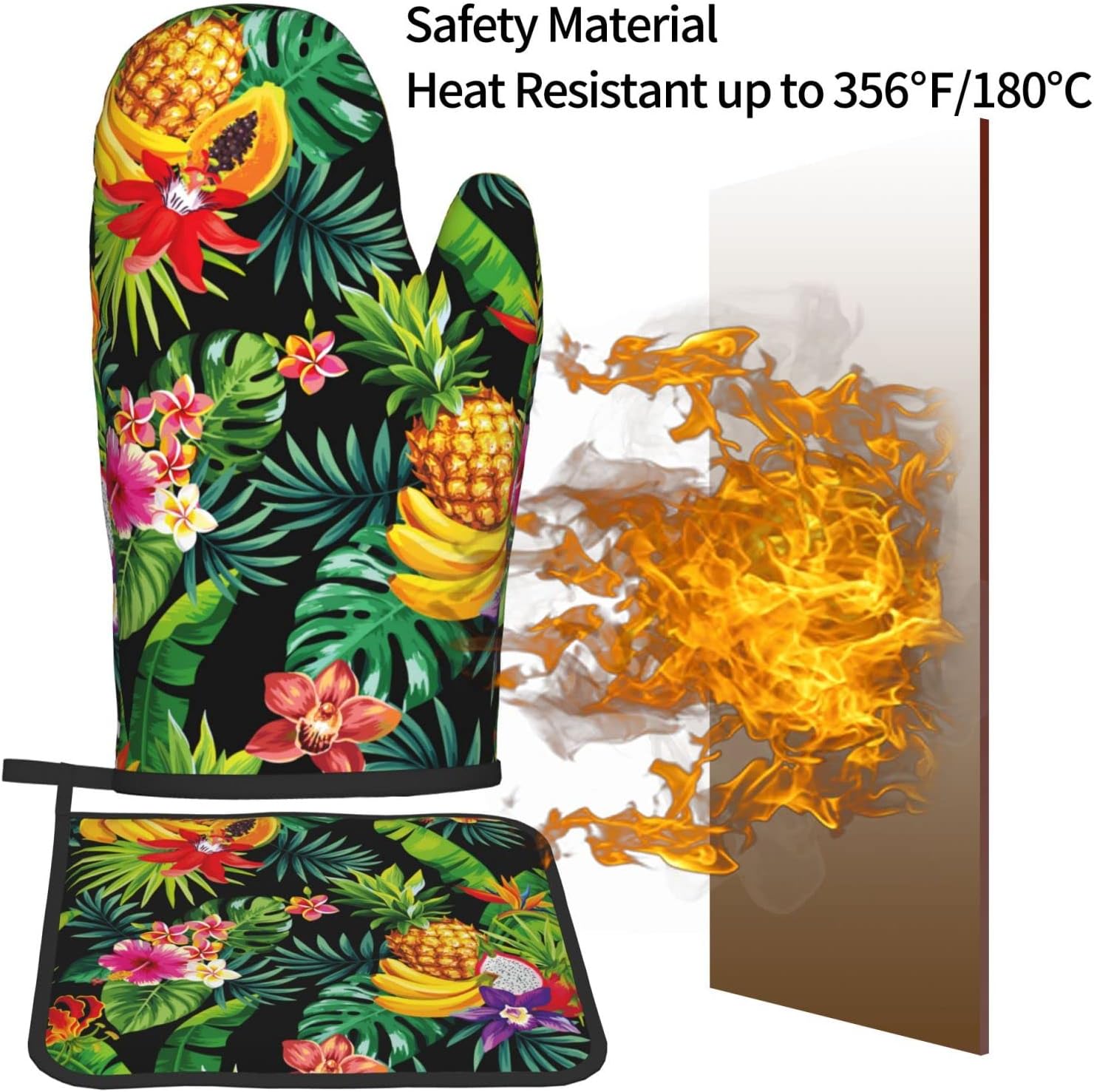 Aoojanu Tropical Fruit Oven Mitts Pot Holders 2 Set