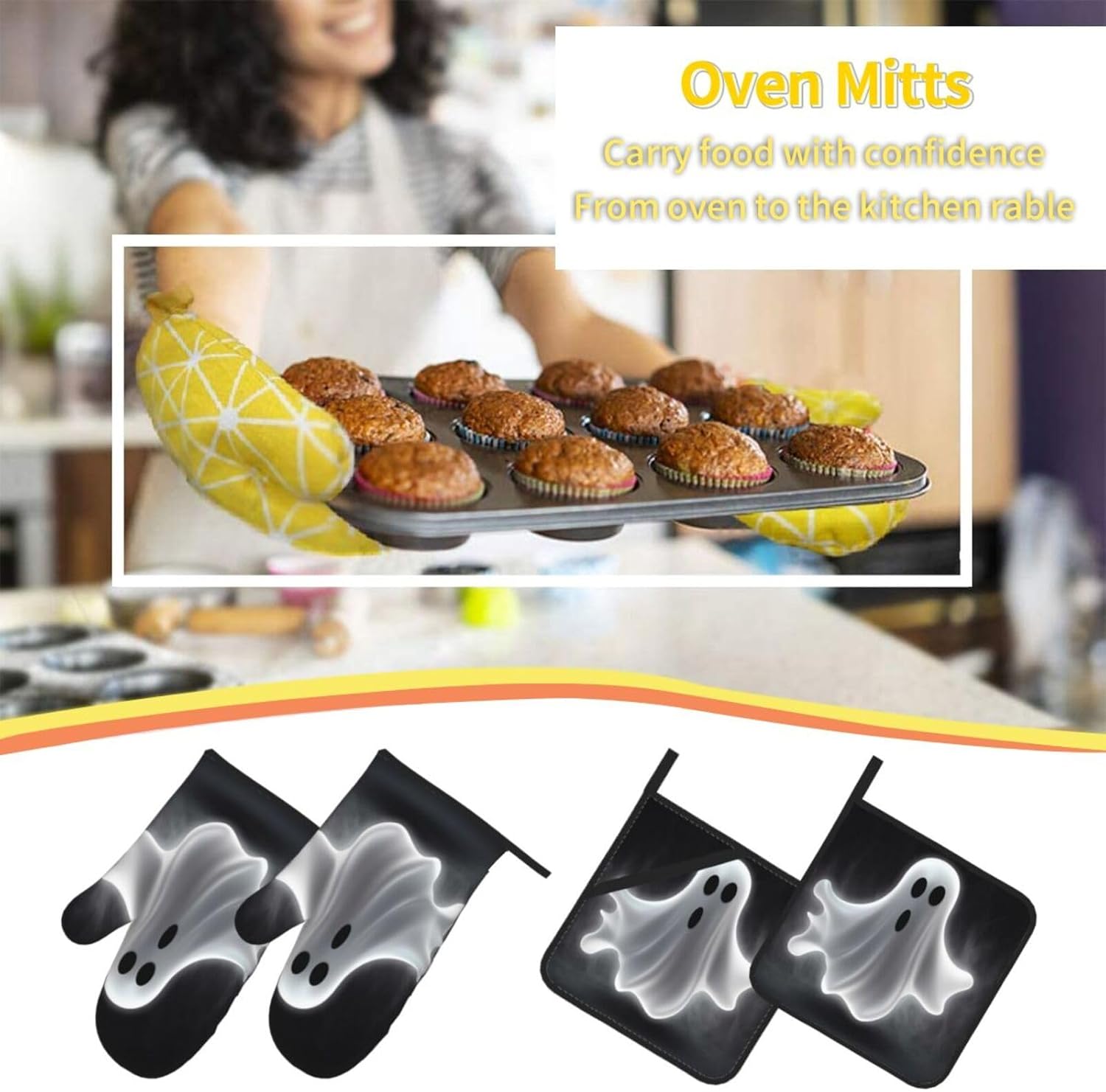 KLOPH 4-Piece Oven Mitts and Pot Holders Set