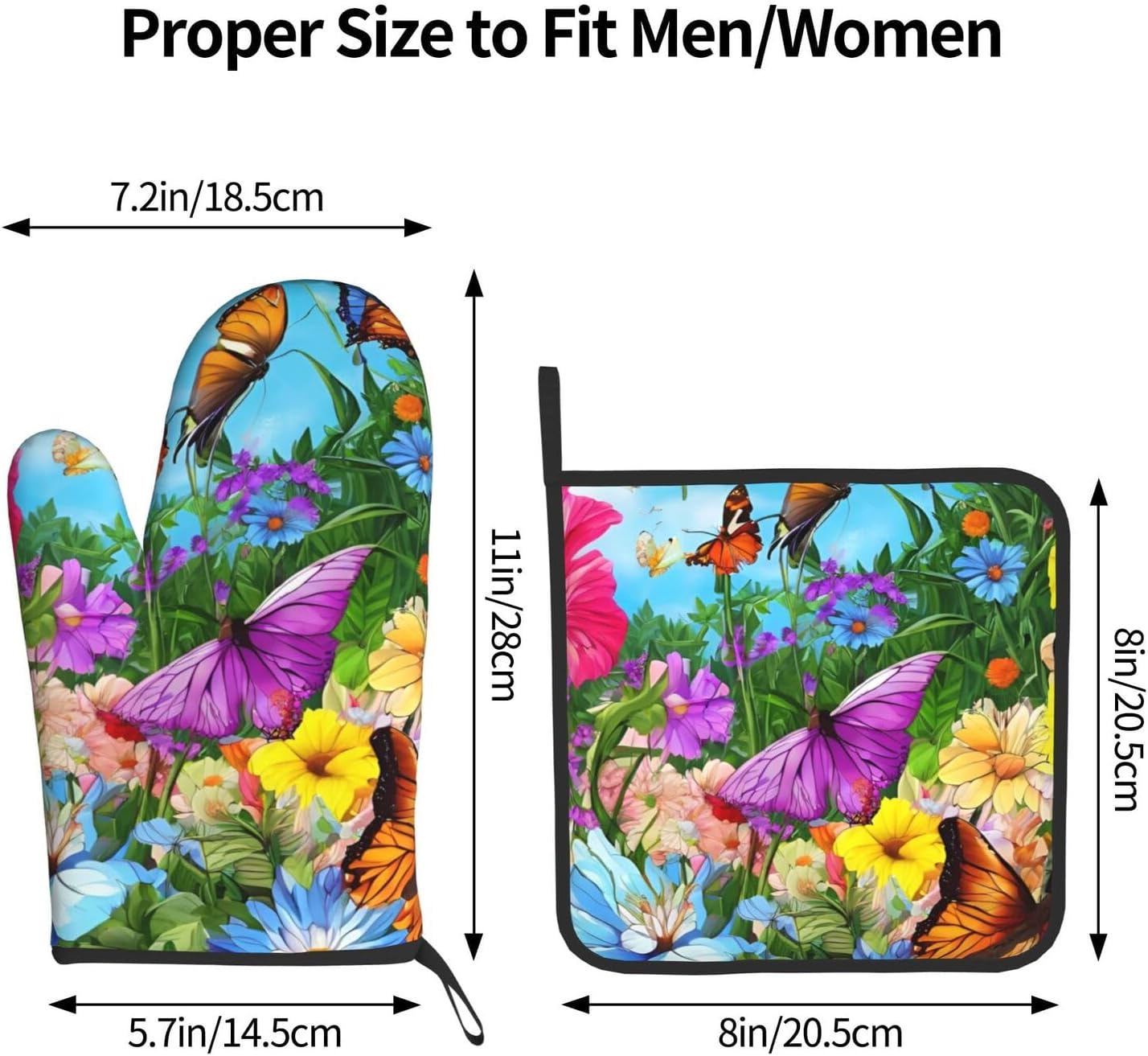 Cute Bird Flower Printed Oven Mitts Potholders