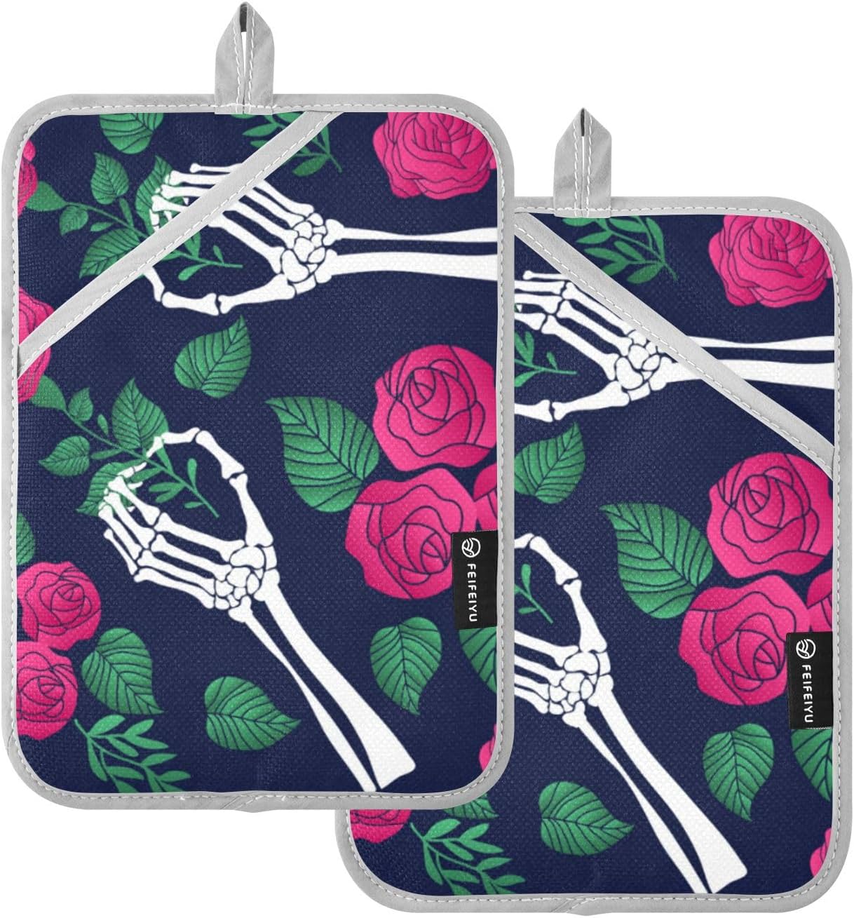 Halloween Skull Pot Holder Set