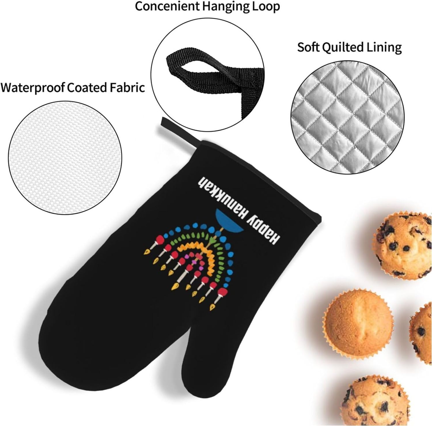 Happy Hanukkah Oven Mitts Set