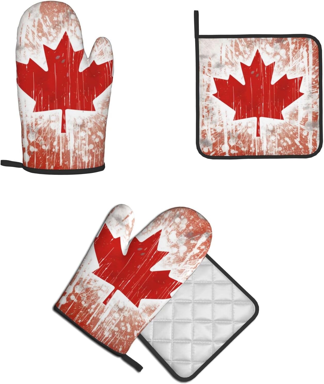 Canada Flag Oven Mitts Pot Holders Set