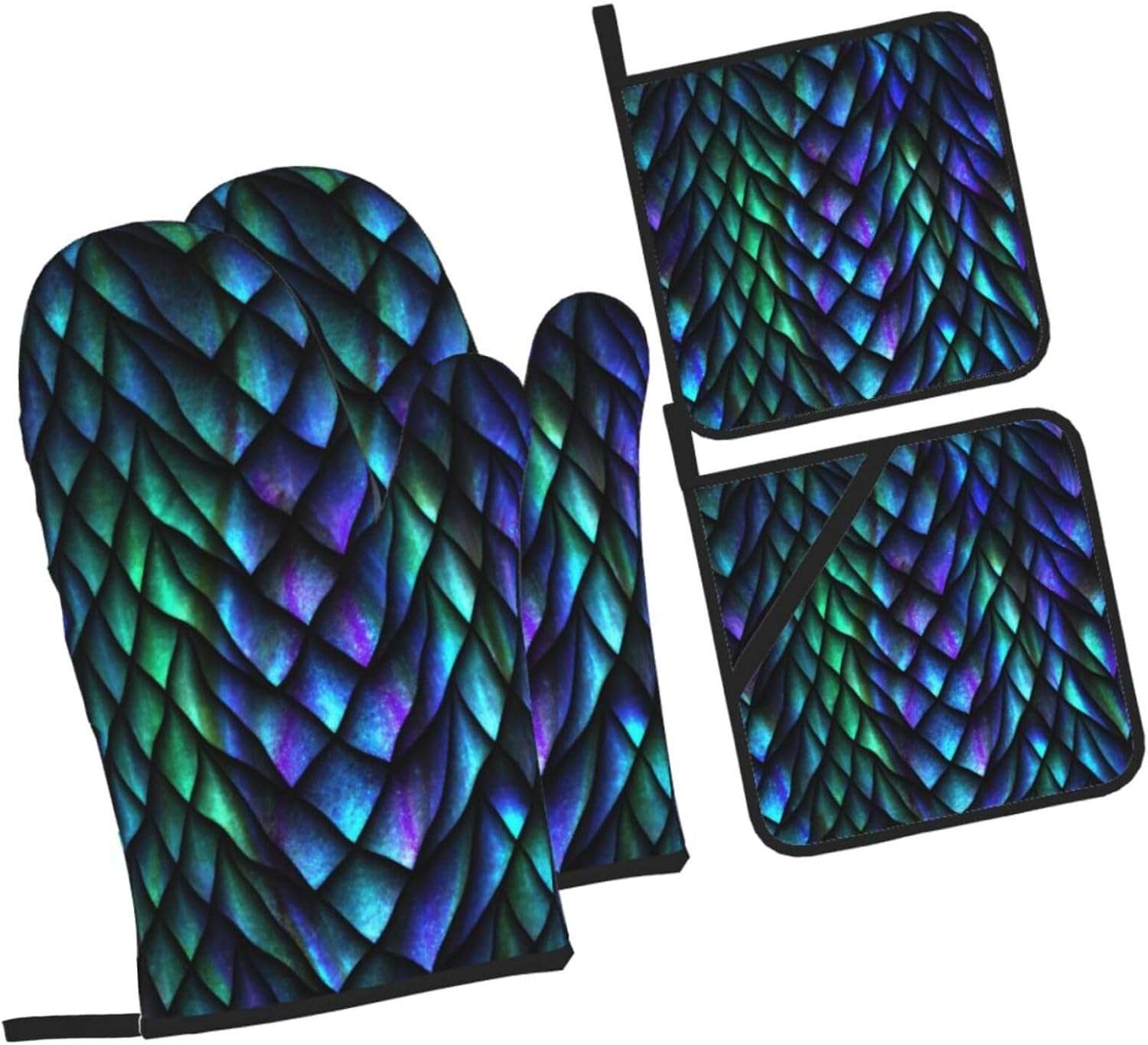 WAWOWA Oven Mitts and Potholders Set of 4