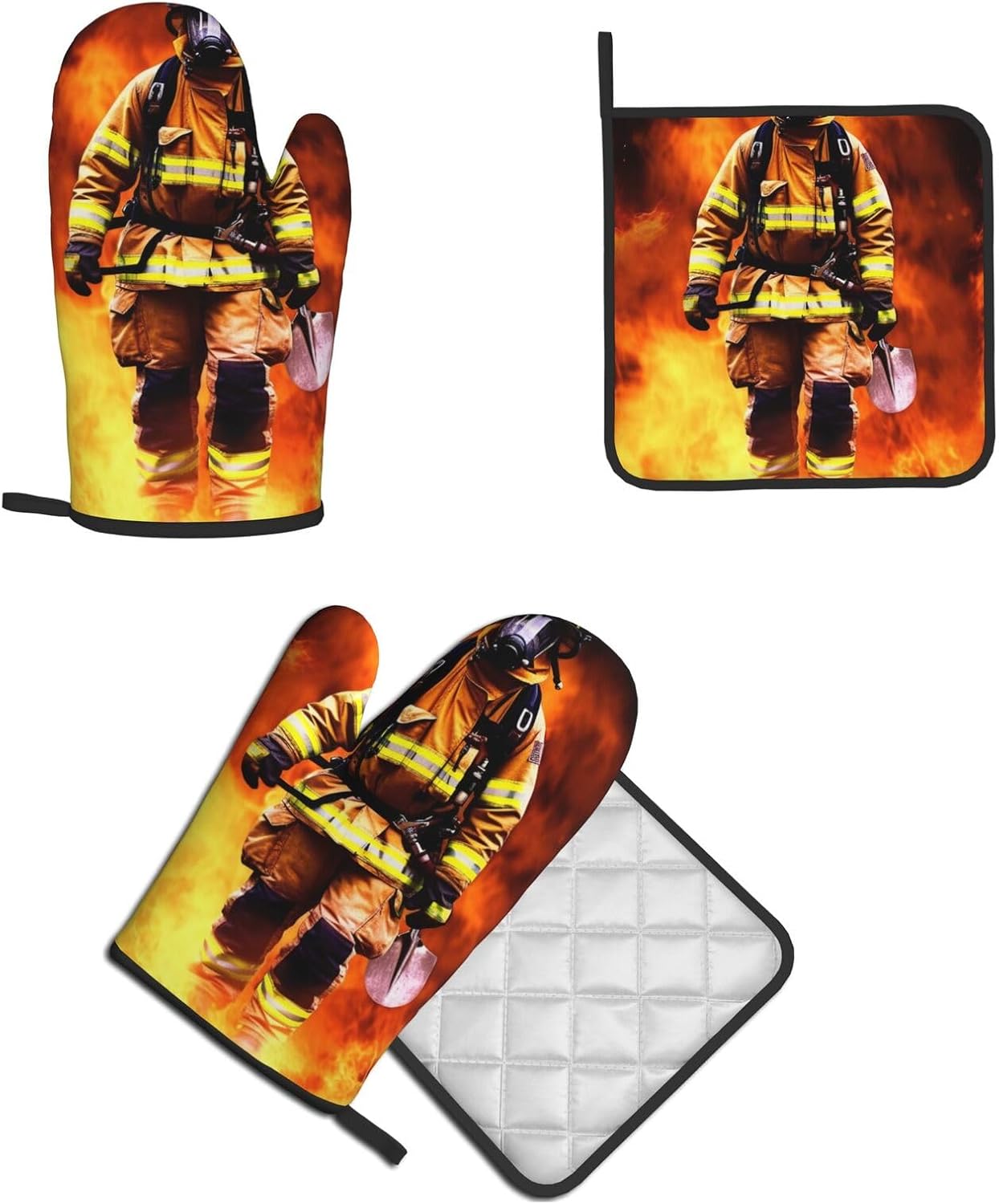 Oven Mitts Pot Holders Set Heat-Resistant for Kitchen Use