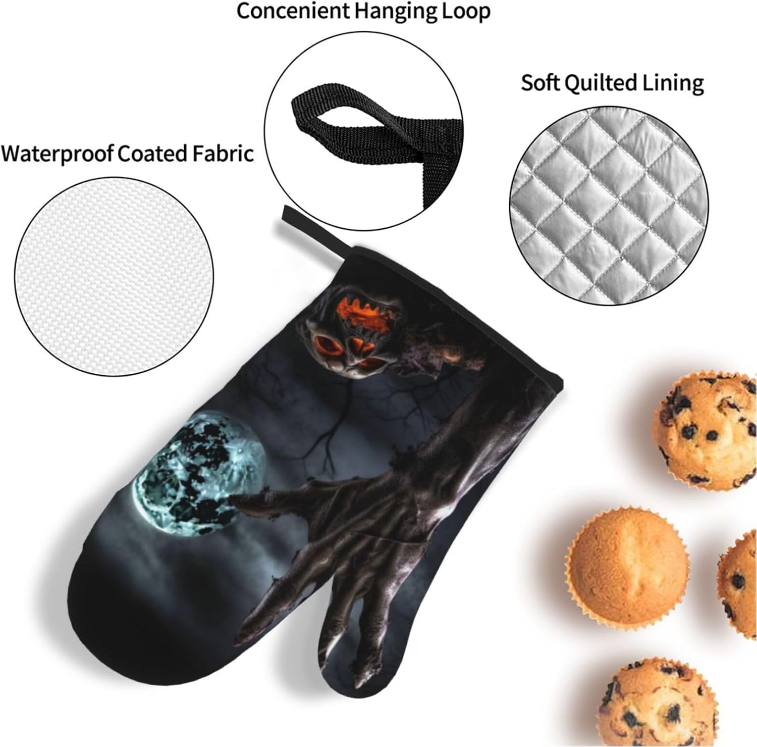 HD Halloween Zombie printed Oven Mitts Pot Holders