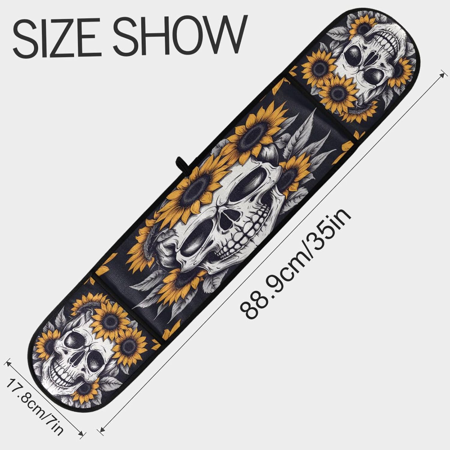 Quteprint Halloween Skull Sunflower Oven Mitts