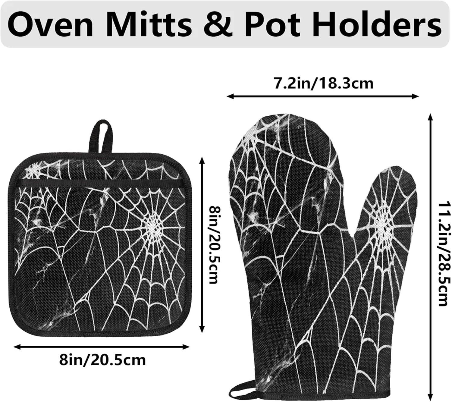 TropicalLife 4Pc Oven Mitts and Pot Holders Set