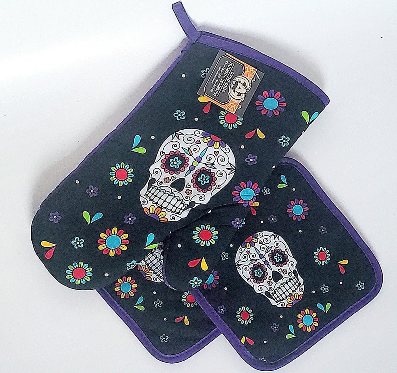Day of The Dead Halloween Set Halloween Oven Mitts Potholders