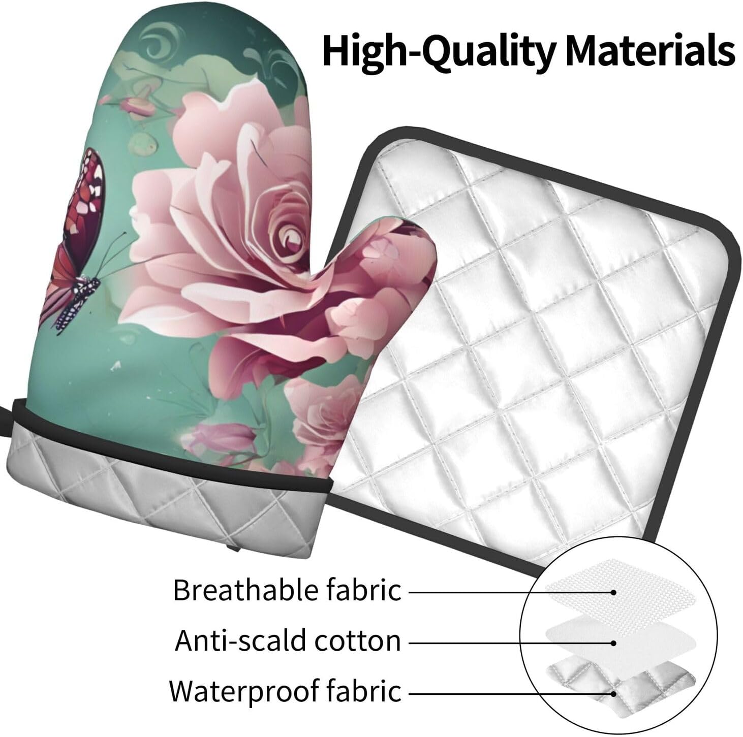 Floral Delight Oven Mitts Set