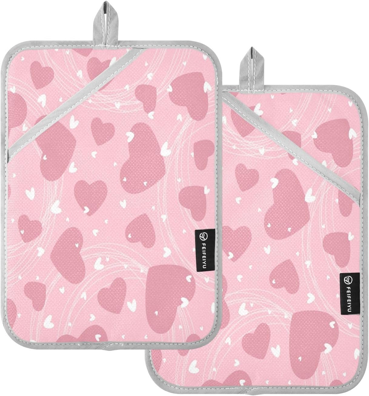 KCldeci Hearts 2Pack Potholders Set