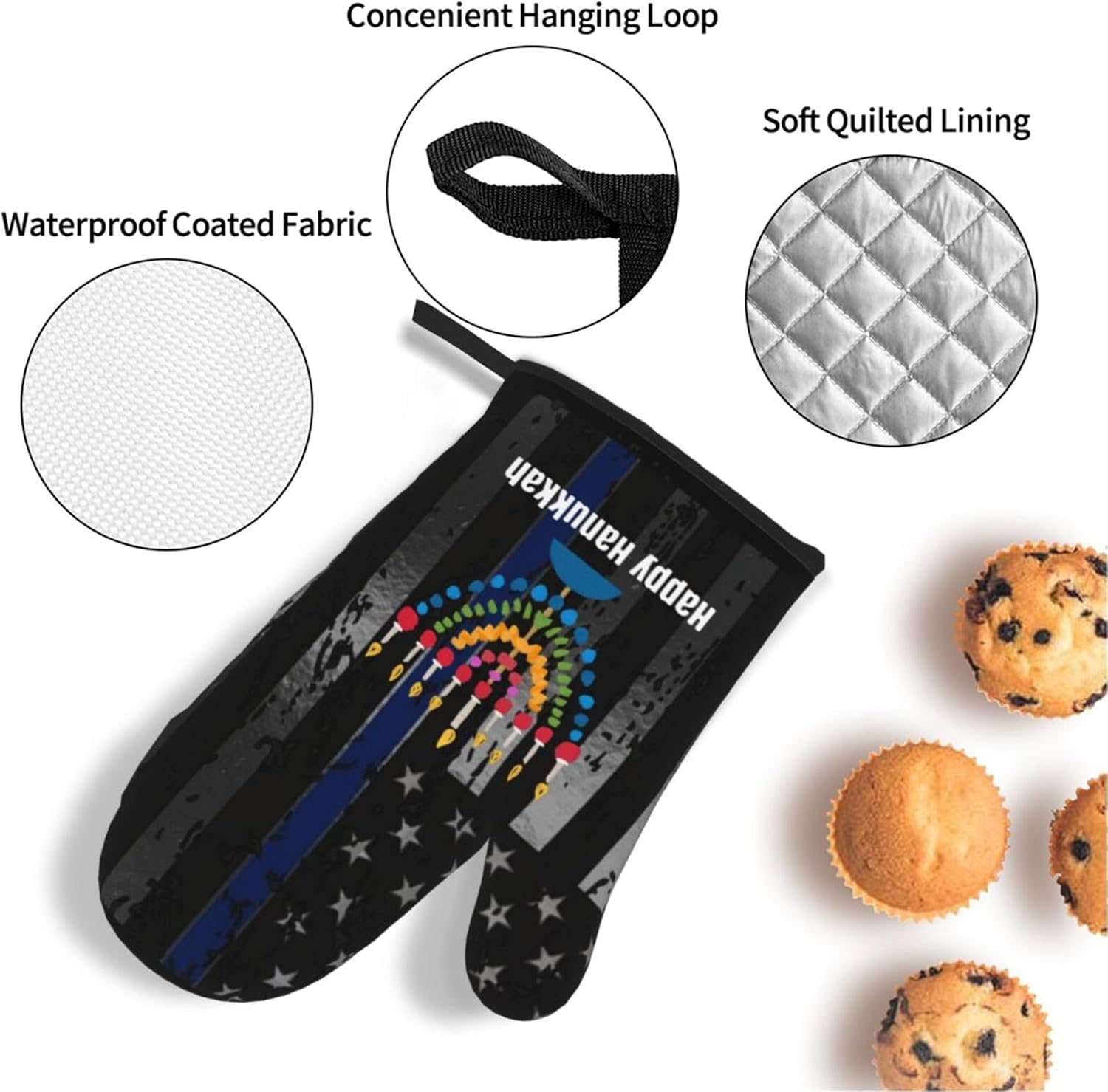 Happy Hanukkah Premium Oven Mitts Set Best