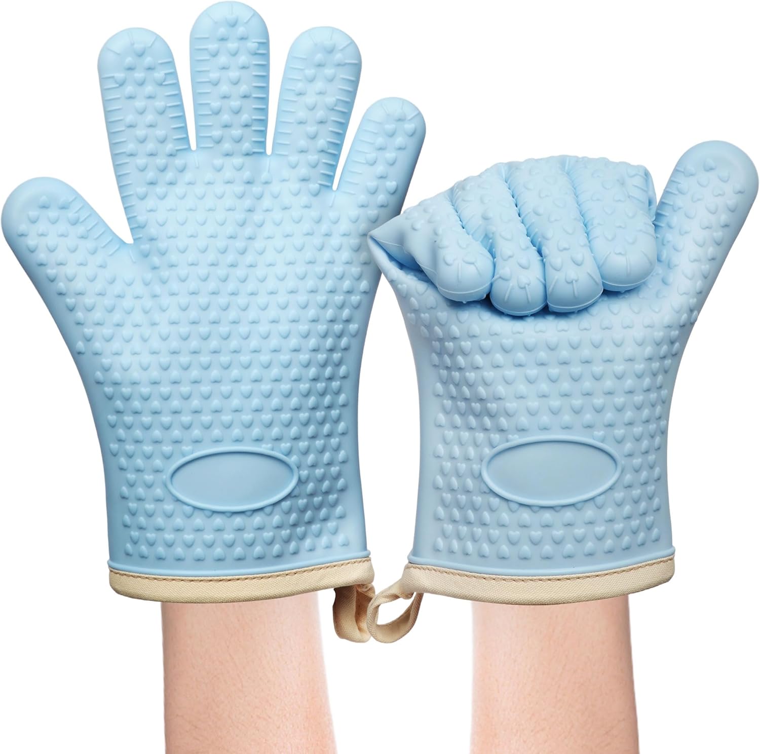 2-Piece Silicone Oven Mitts Heat-Resistant 500 Degrees