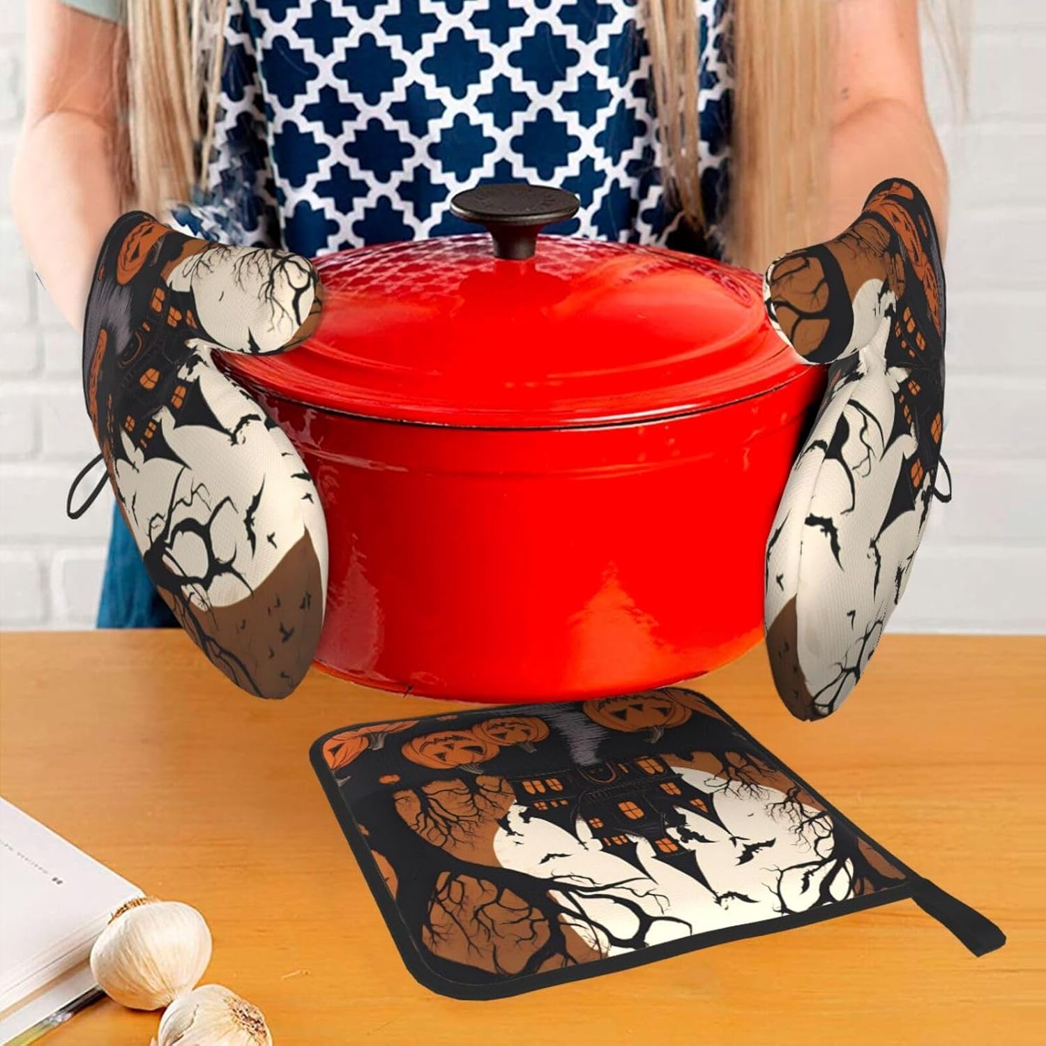 Halloween II Funny Oven Mitts for Baking Pioneers