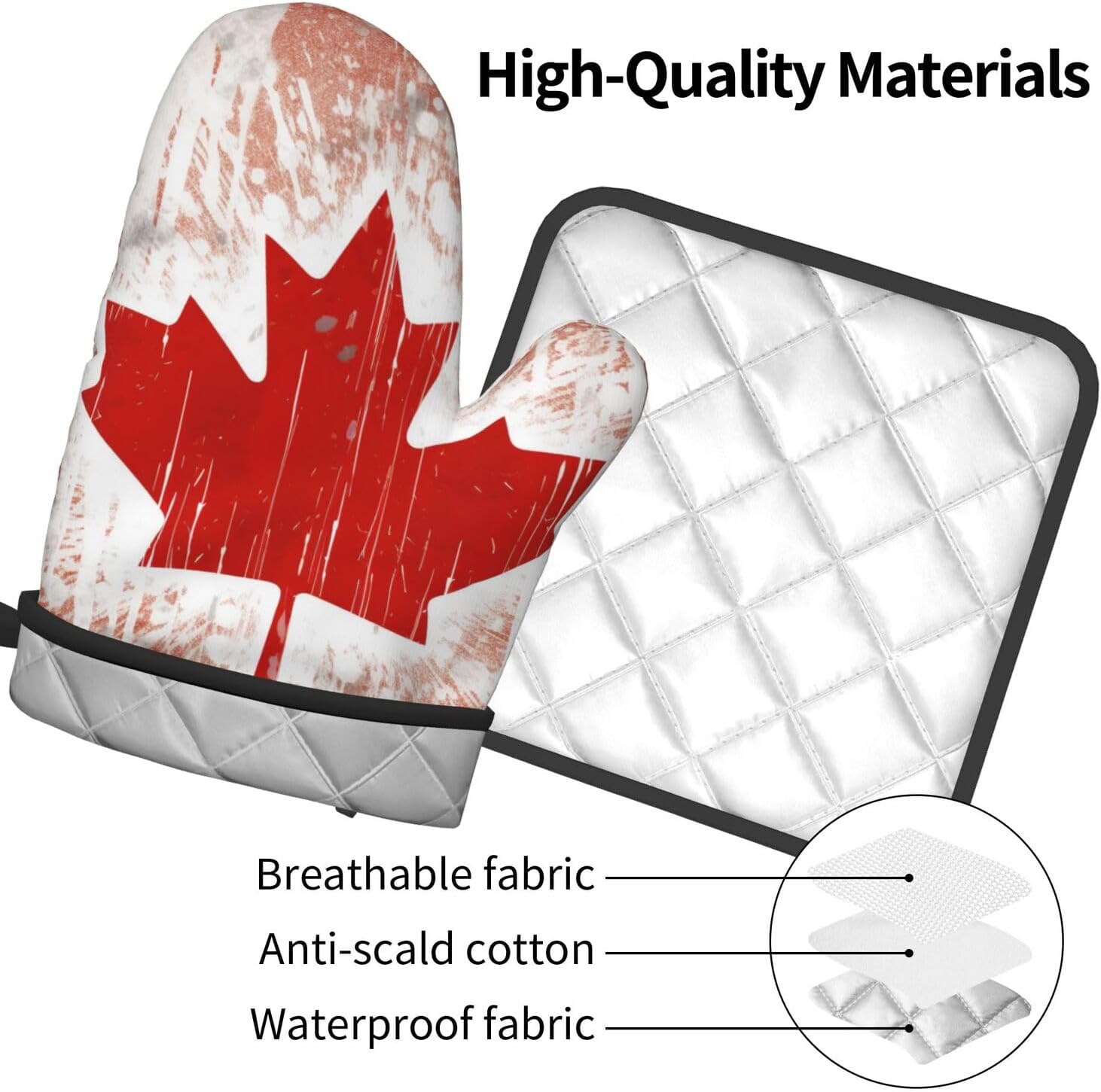 Canada Flag Oven Mitts Pot Holders Set