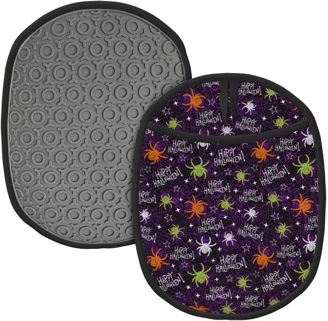 Halloween Pot Holders for Kitchen Heat Resistant Oven Mitts with Pocket