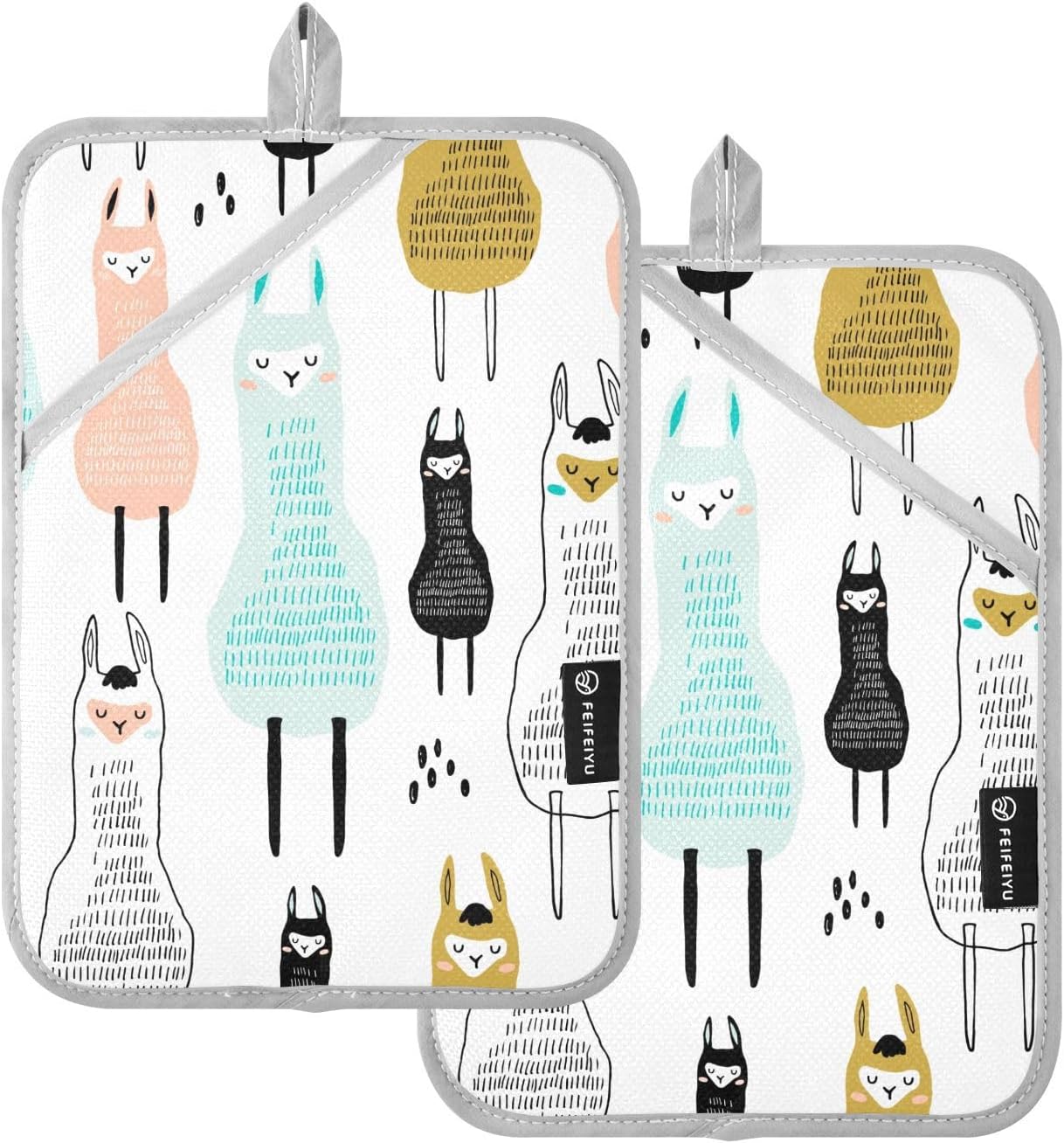 Dxzium Potholder Llama Set 2 - Heat Resistant Kitchen Tools