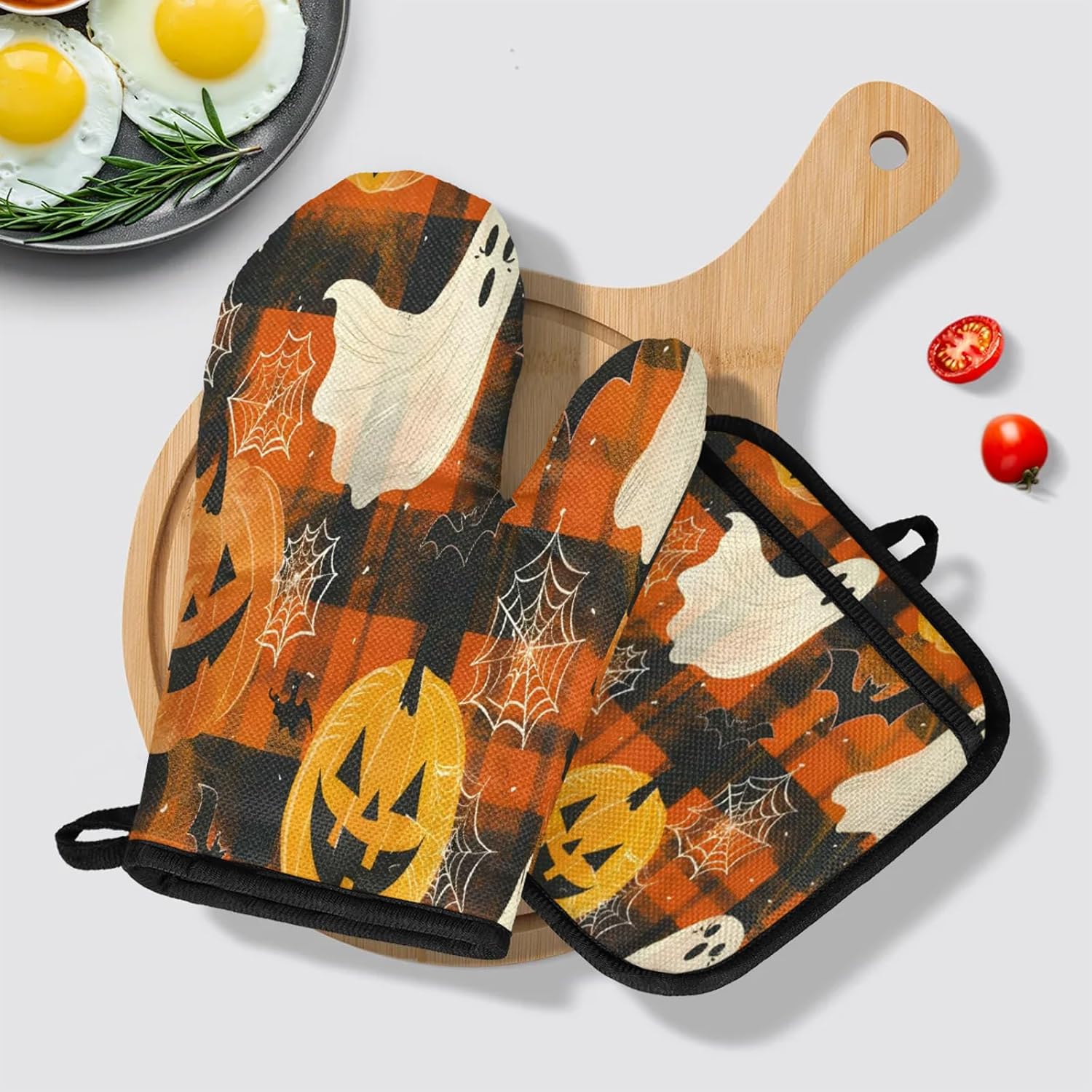 Halloween Fall PPA001 - 4-Piece Oven Mitts Potholders Set