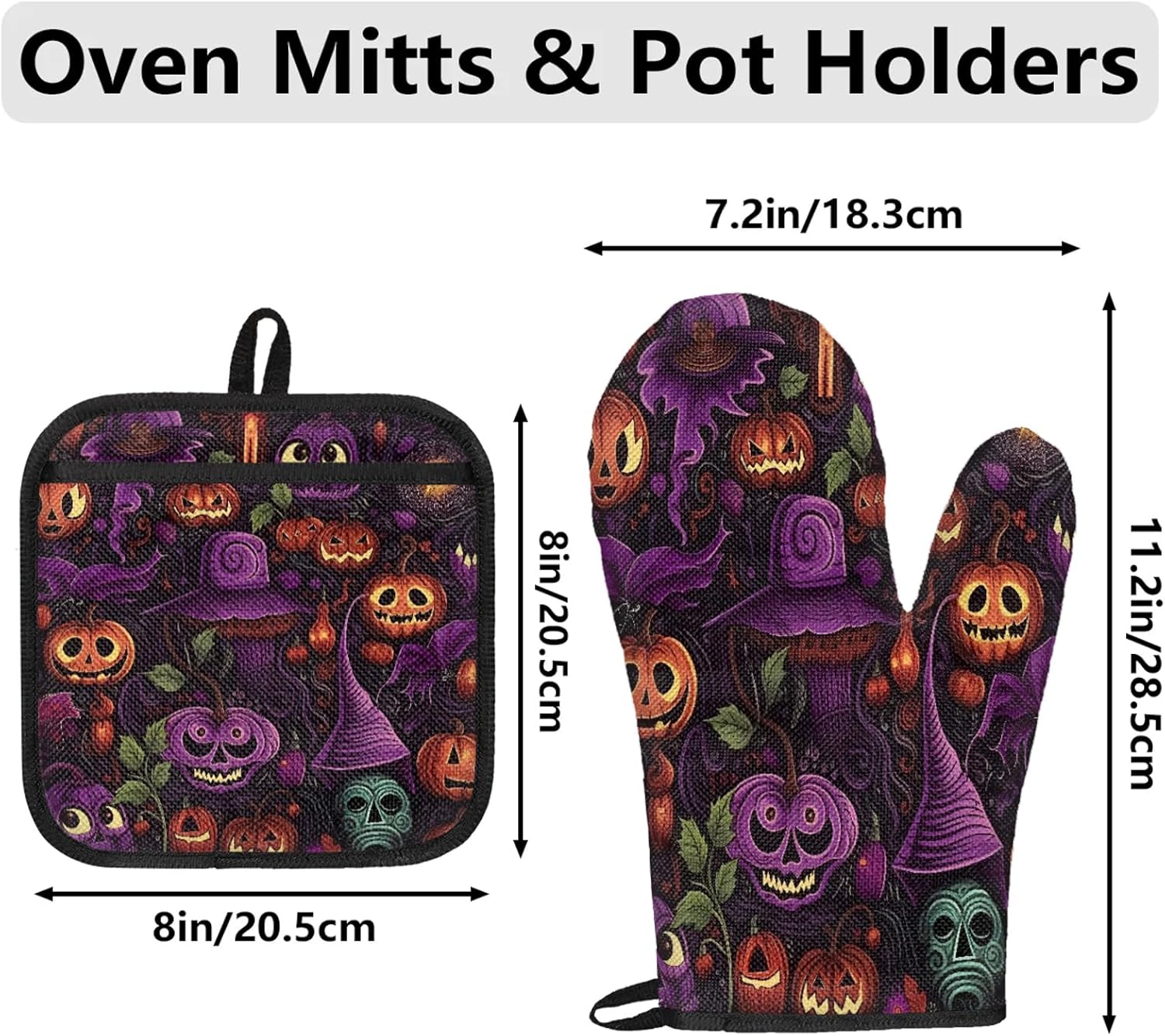 Versatile Heat-Resistant Potholders Oven Mitts 4pc Set