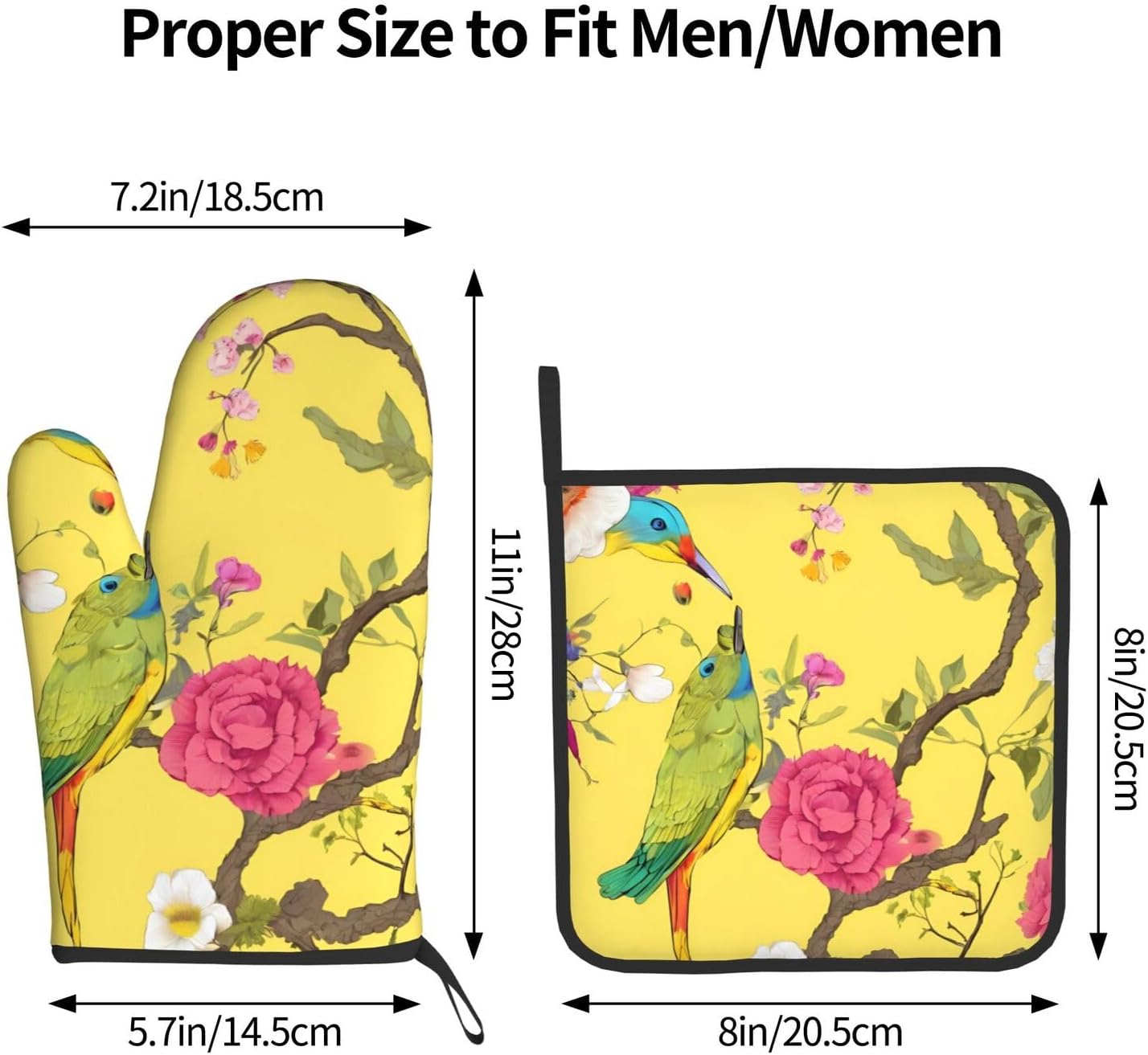 Floral Oven Mitts Set