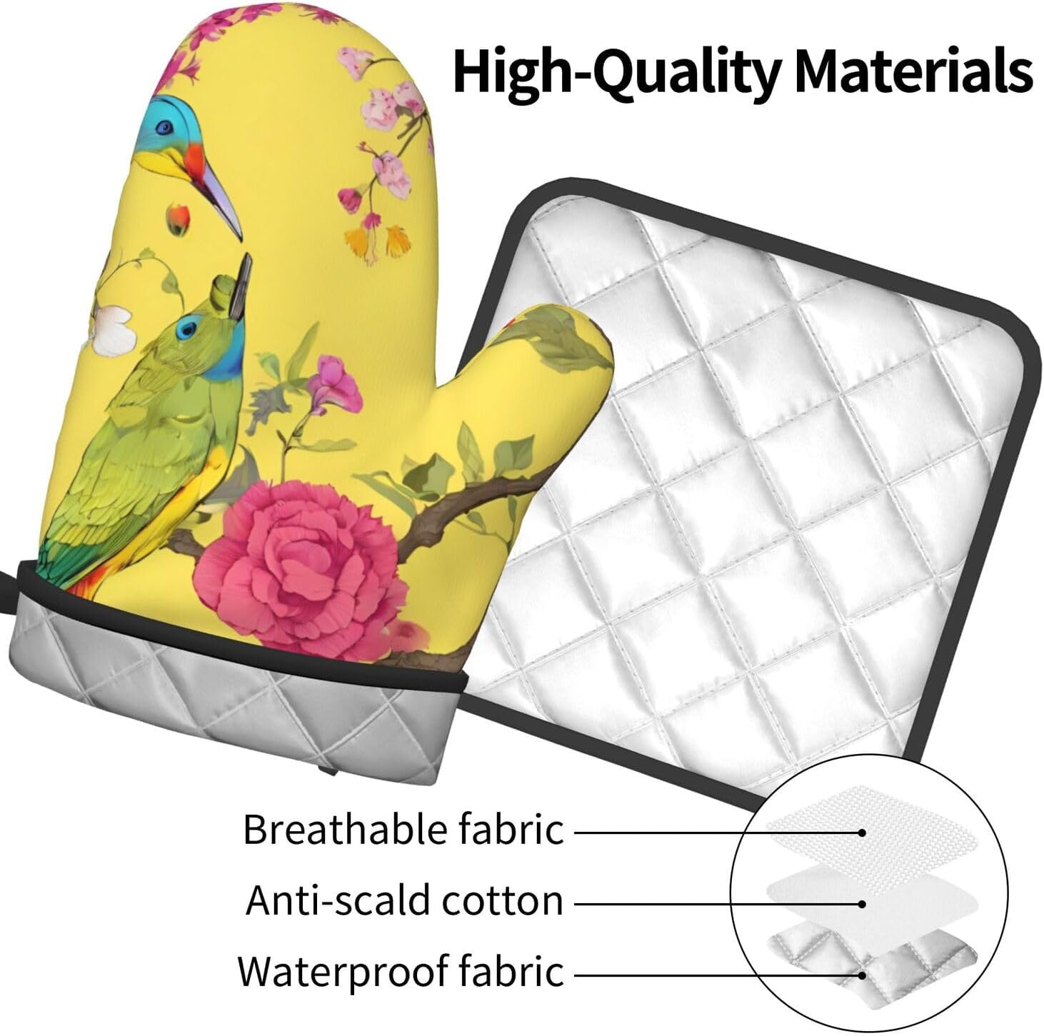Floral Oven Mitts Set