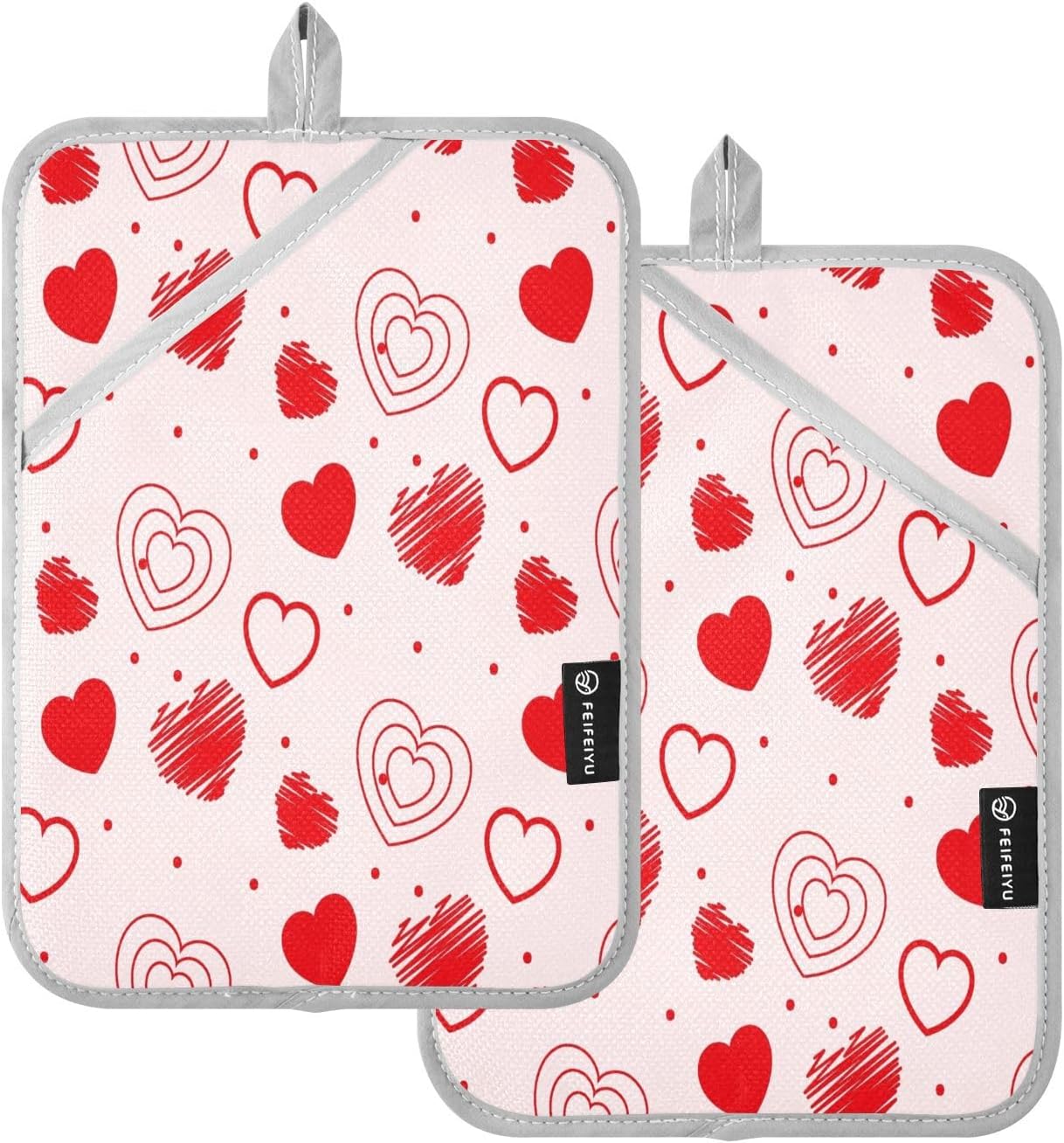 Red Love Heart 2-Piece Heat Resistant Potholer