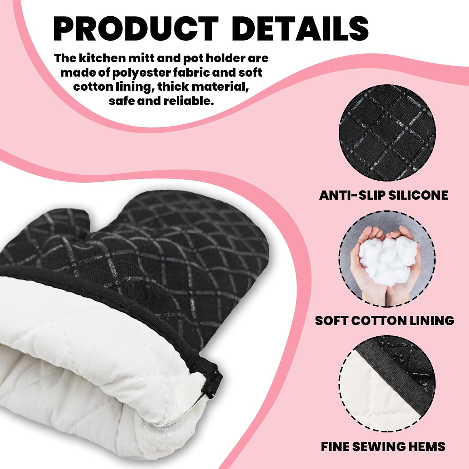 GOSJINN K - Funny Oven Mitts Pot Holders - Unique Kitchen Basket - 2x Set