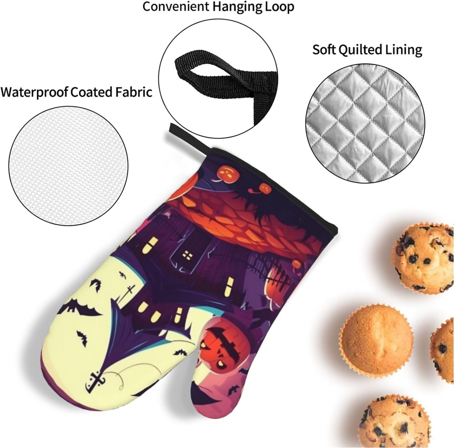Happy Halloween Oven Mitt Pot Holder Set