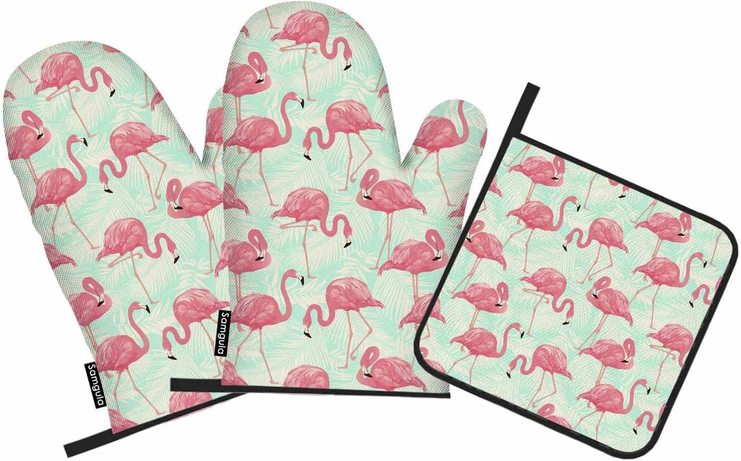 Tropical Heat Resistant Oven Mitt Set