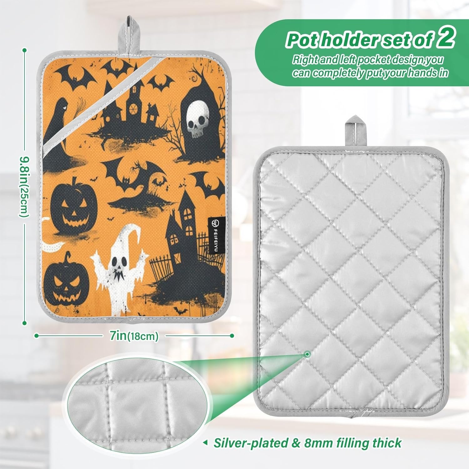 Lavender Scented Heat Resistant Potholders Set