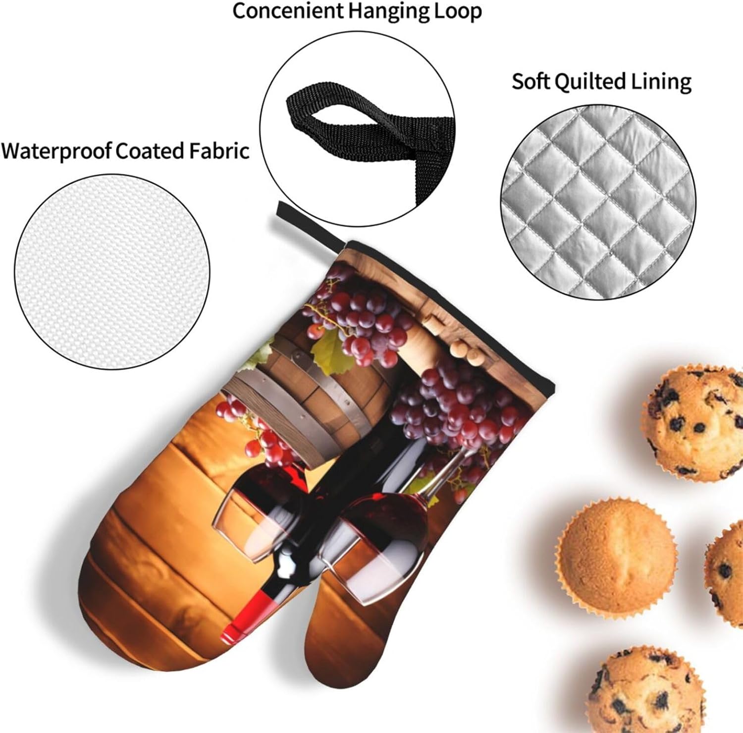 DXTKWL Heat-Resistant Oven Mitt Set for Grilling Cooking