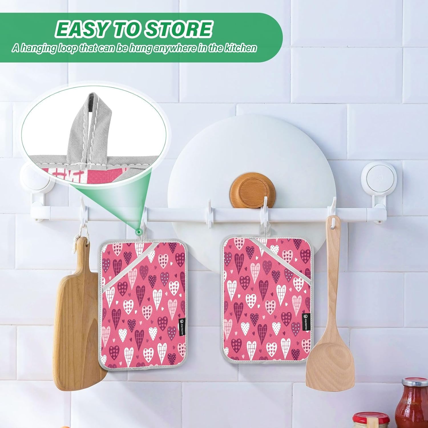 KCLDECI Oven Mitts Heat-Resistant Set of 2 for Kitchen Use
